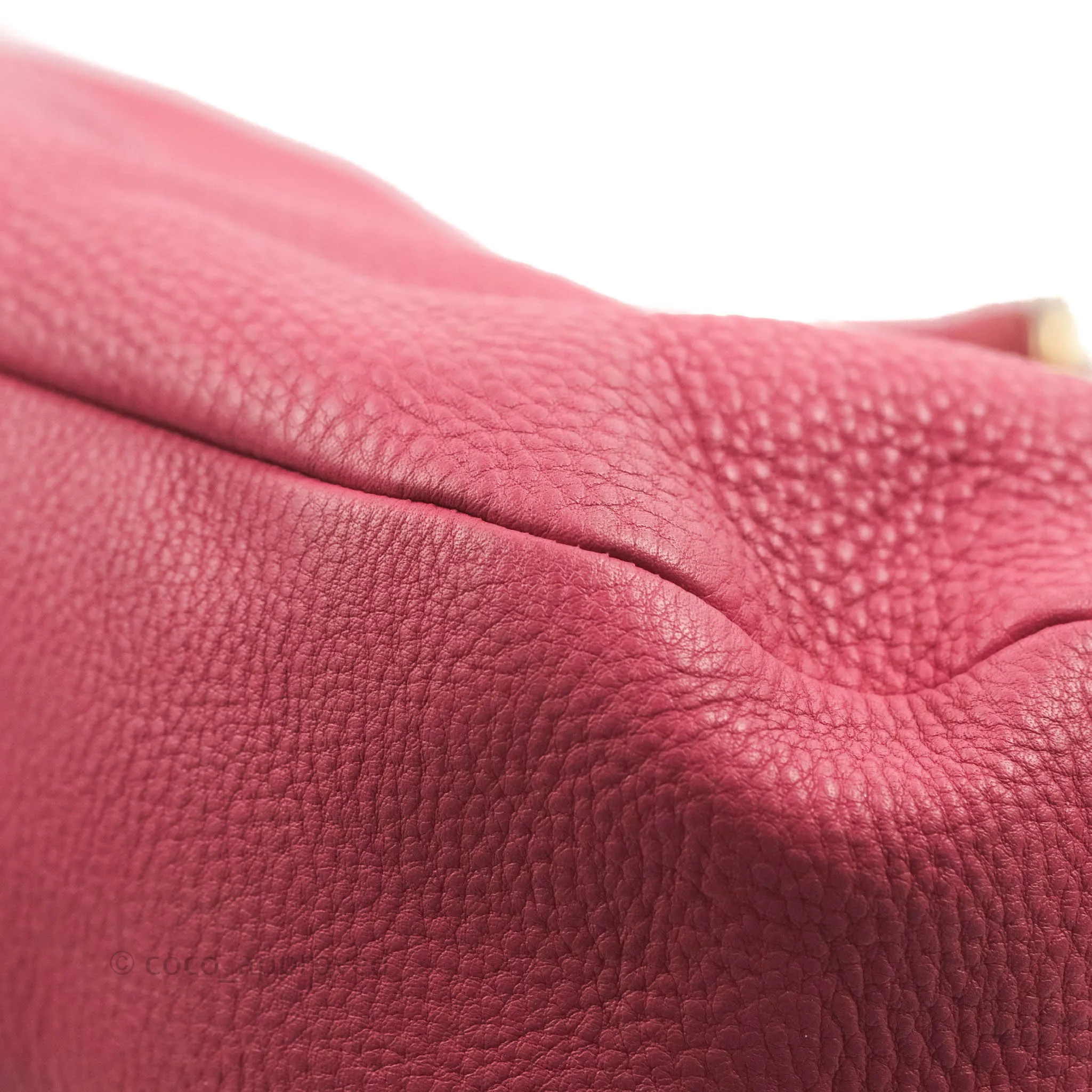Prada Vitello Daino Hobo Bag Dark Pink