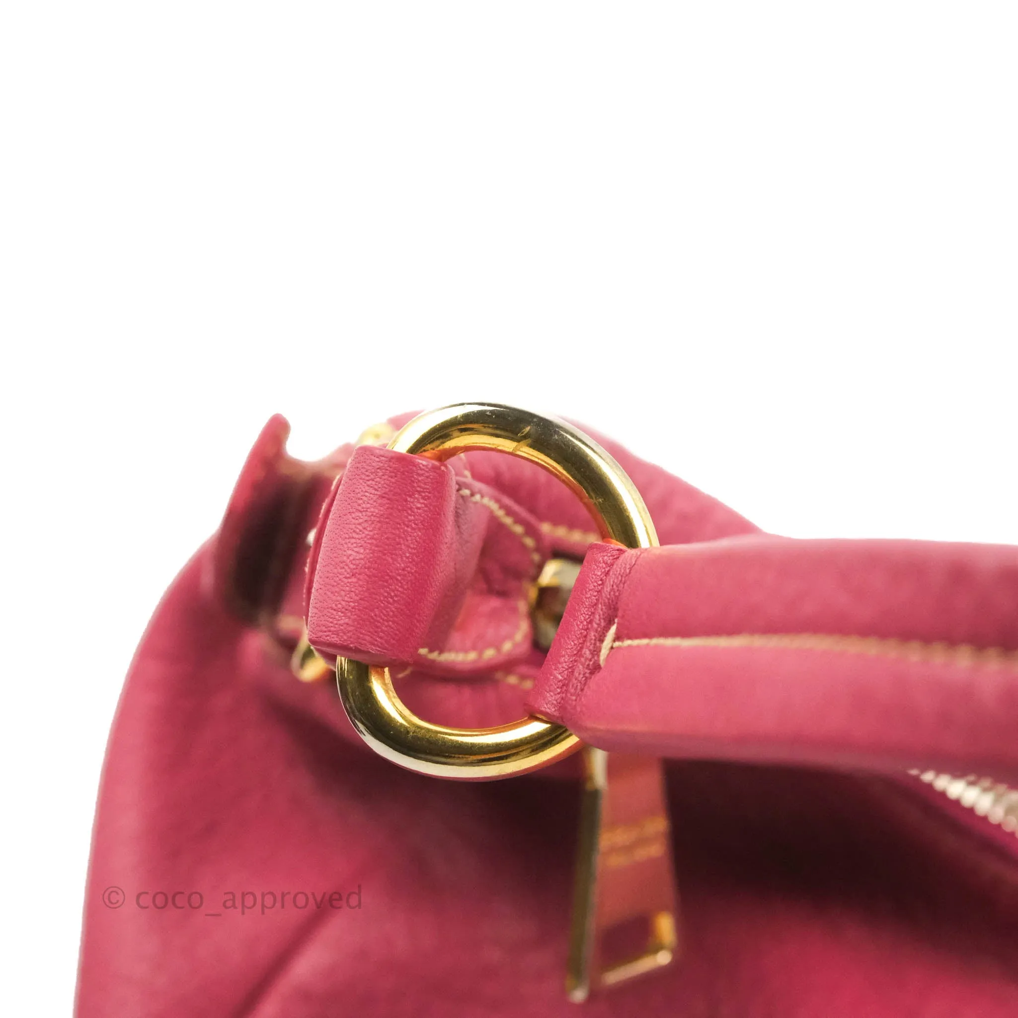 Prada Vitello Daino Hobo Bag Dark Pink