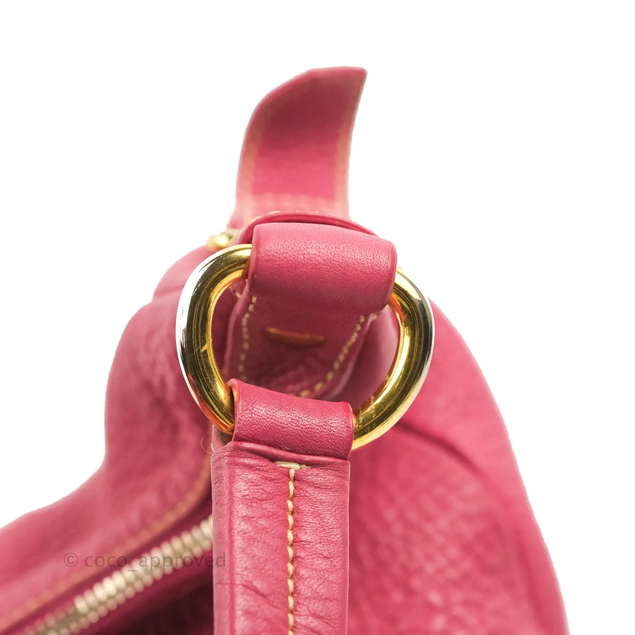 Prada Vitello Daino Hobo Bag Dark Pink
