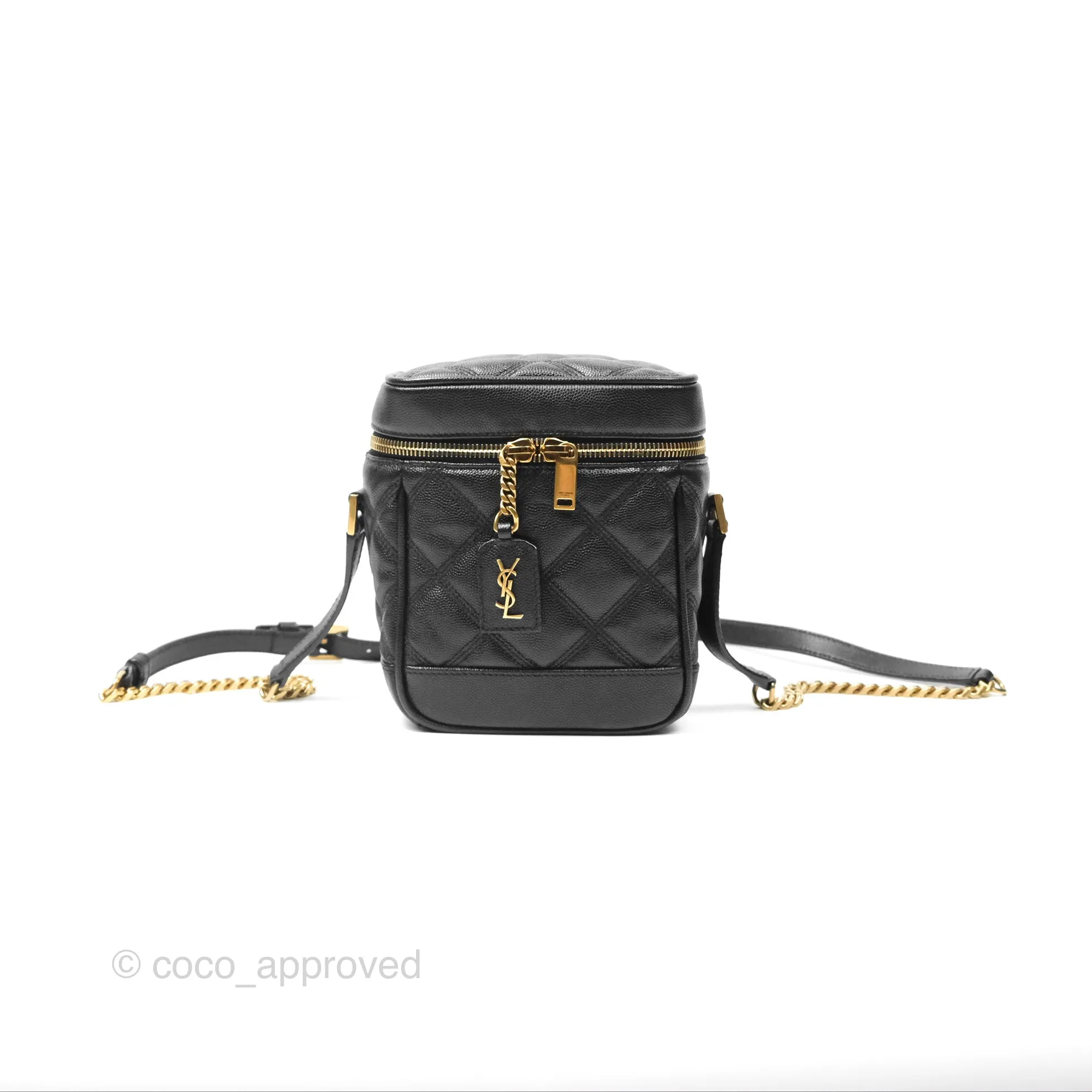 Saint Laurent 80's Vanity Bag Quilted Black Grained Calfskin