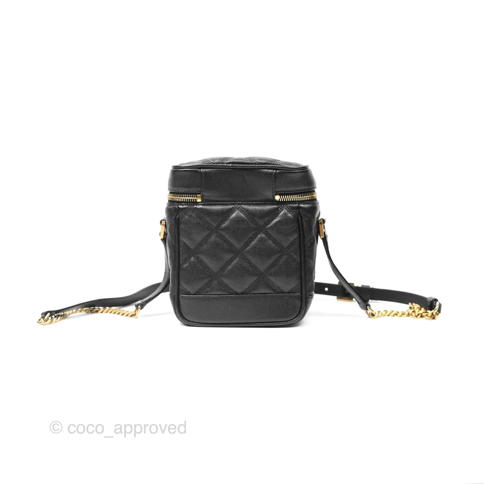 Saint Laurent 80's Vanity Bag Quilted Black Grained Calfskin