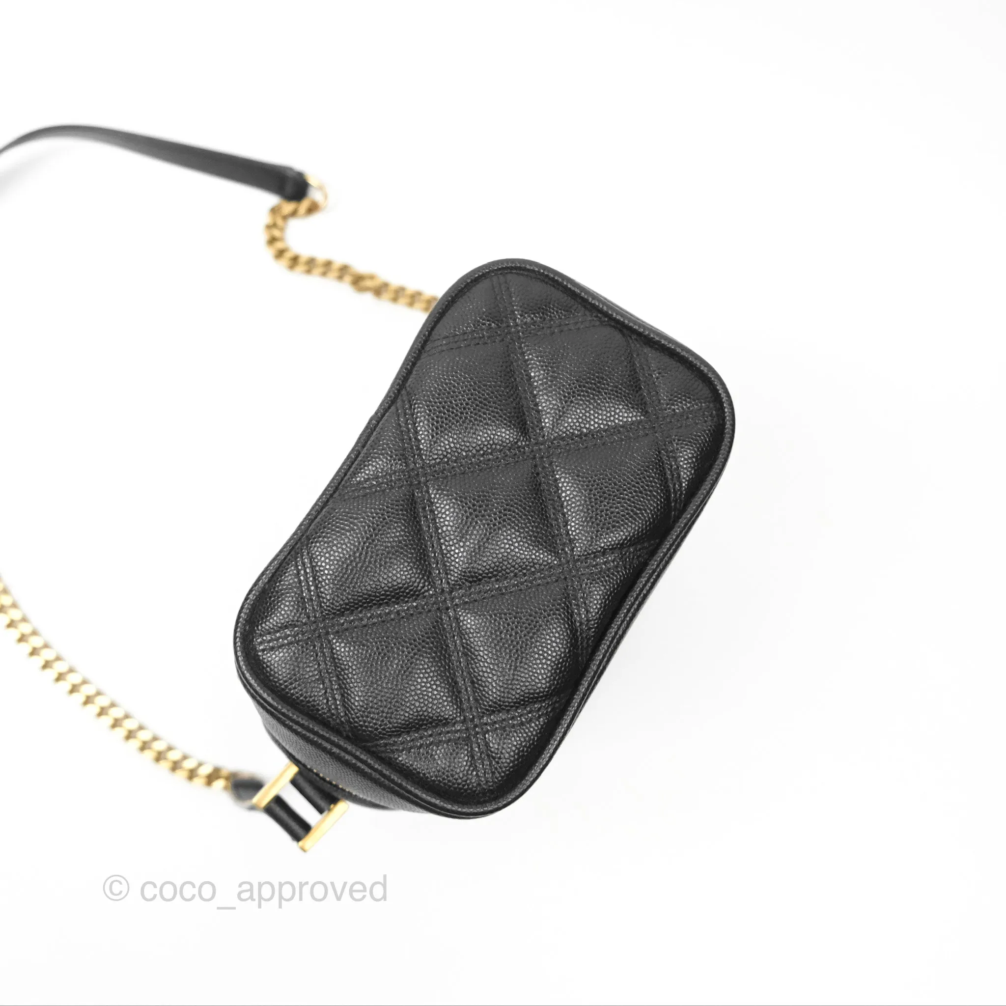 Saint Laurent 80's Vanity Bag Quilted Black Grained Calfskin