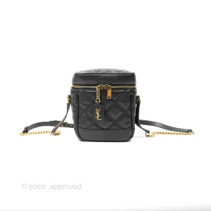 Saint Laurent 80's Vanity Bag Quilted Black Grained Calfskin