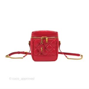 Saint Laurent 80's Vanity Bag Quilted Red Grained Calfskin