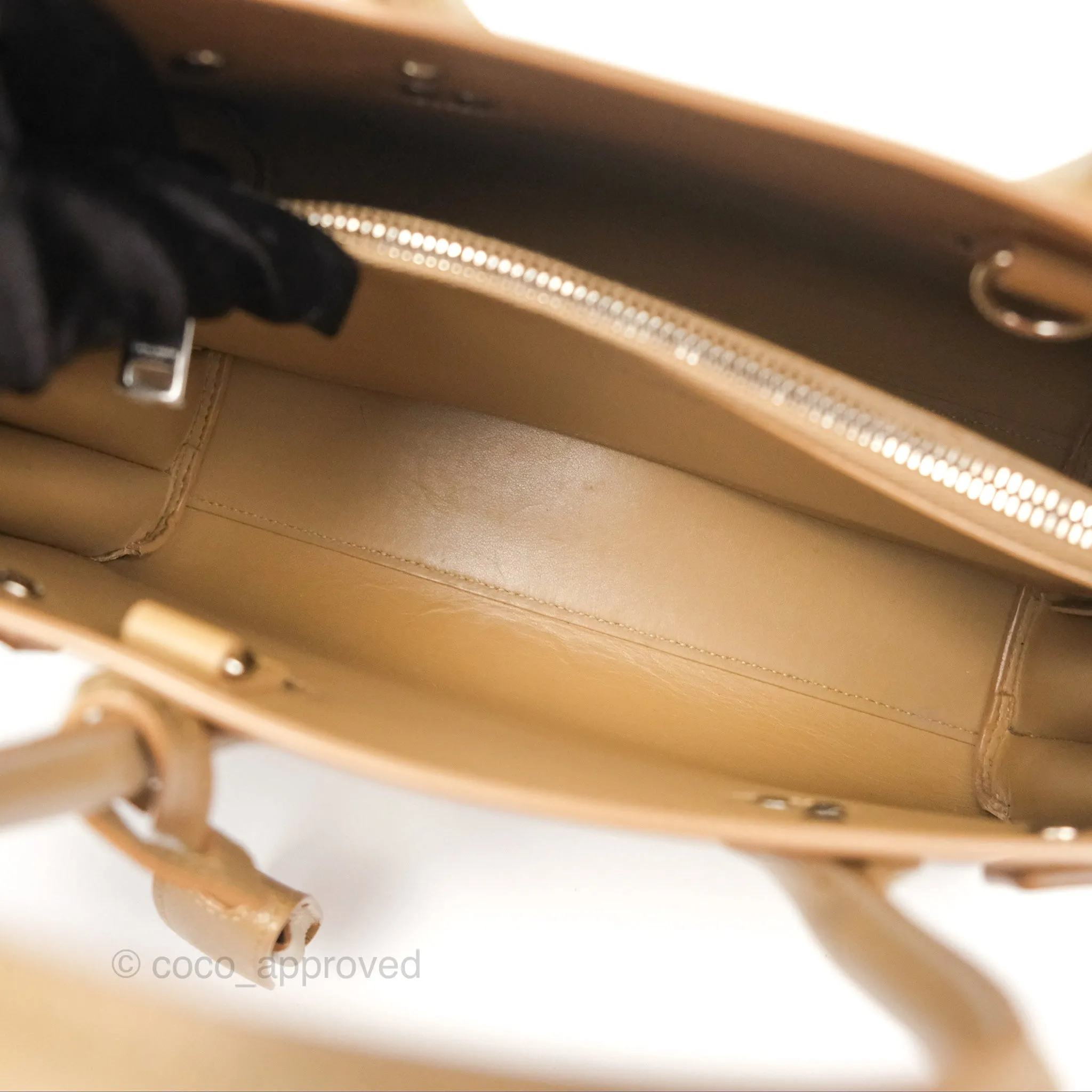 Saint Laurent Baby Classic Sac De Jour Calfskin Beige Silver Hardware