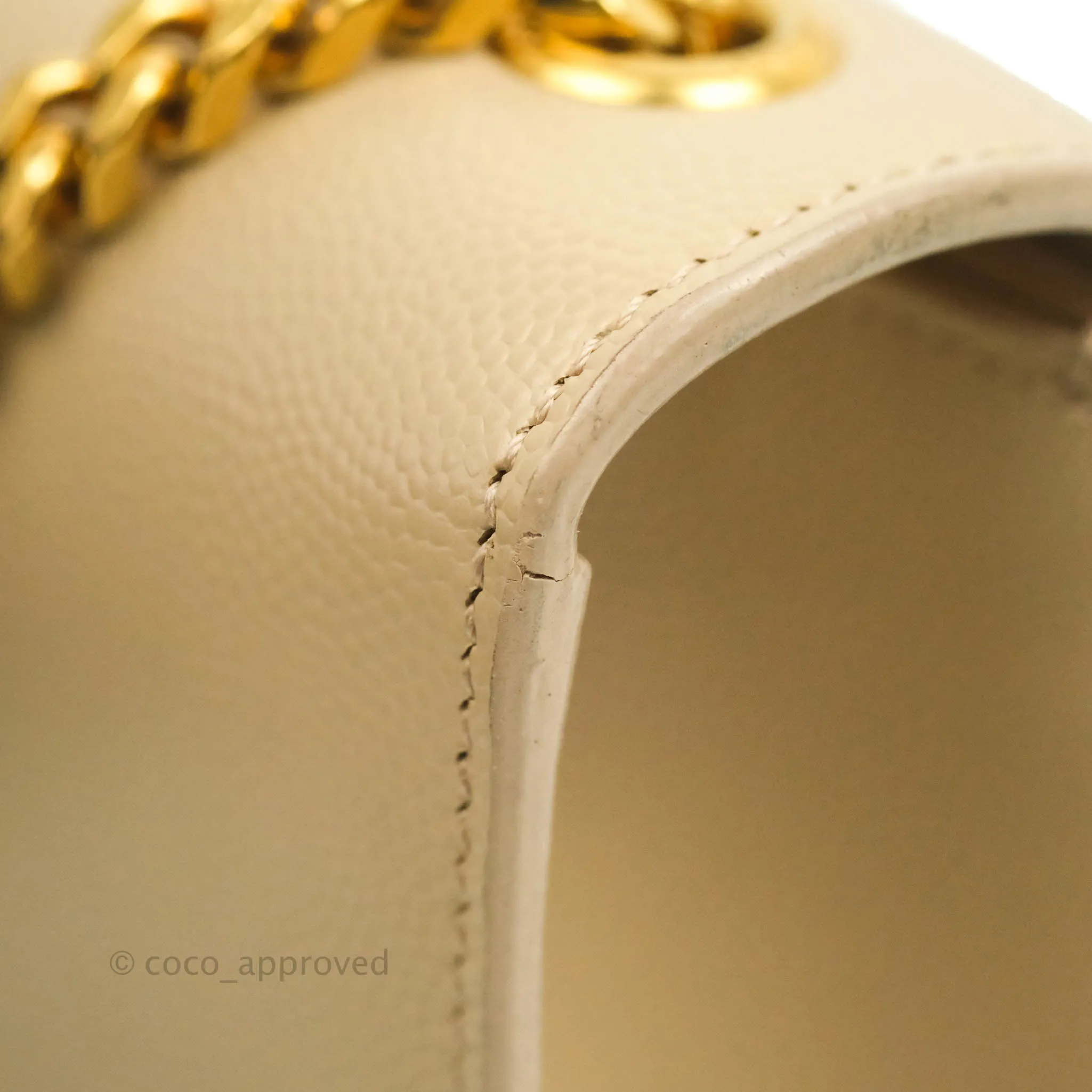 Saint Laurent Beige Kate Small Grained Leather Shoulder Bag Gold Hardware