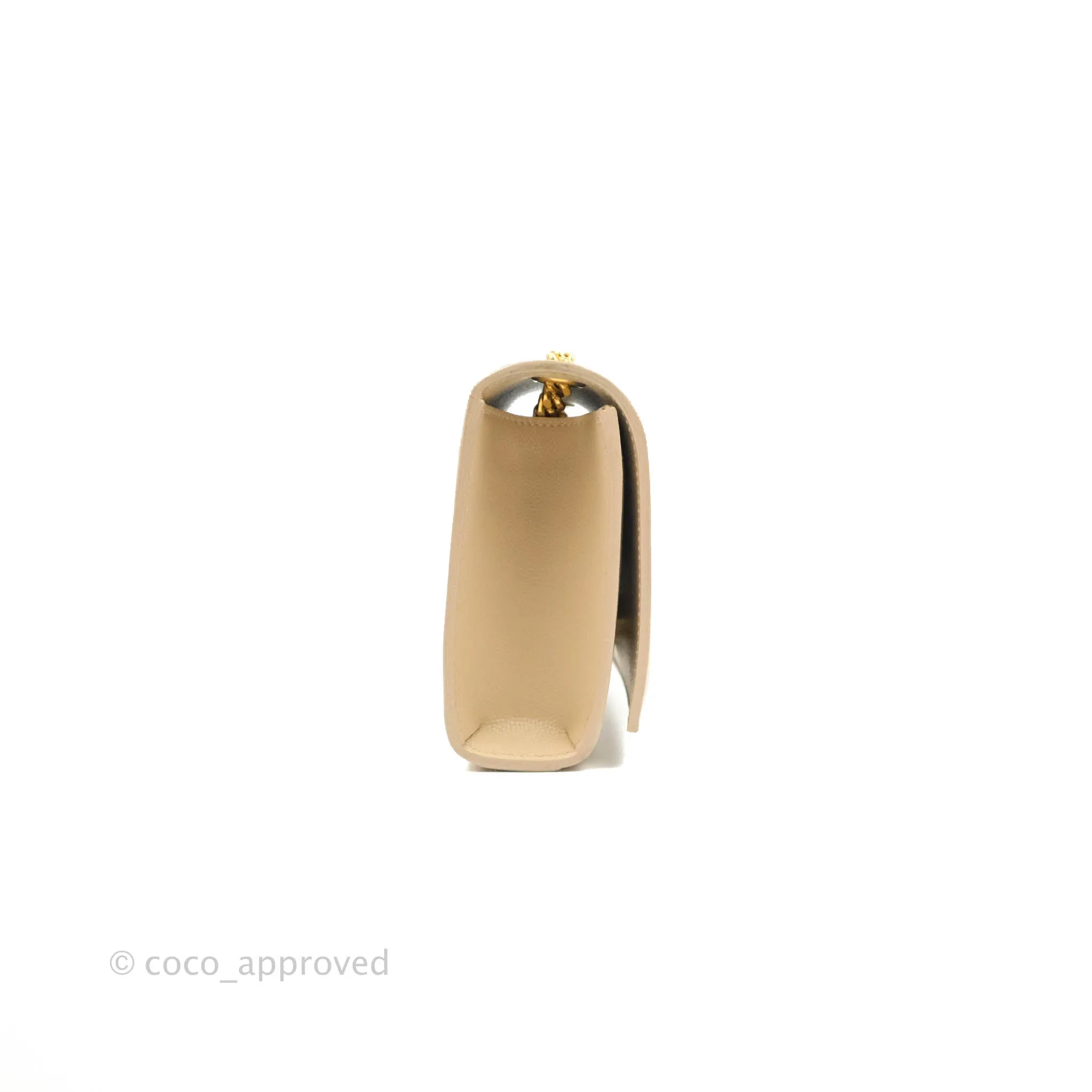 Saint Laurent Beige Kate Small Grained Leather Shoulder Bag Gold Hardware