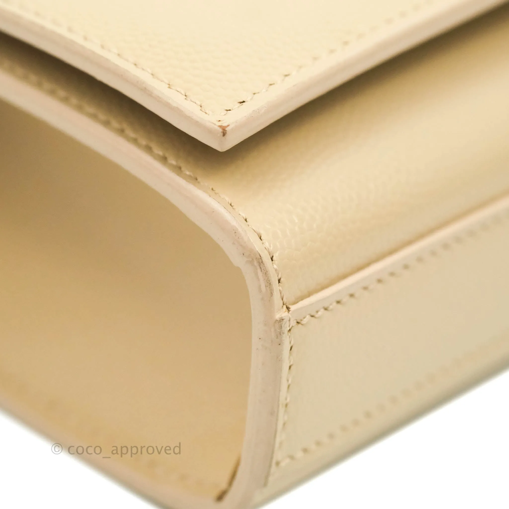Saint Laurent Beige Kate Small Grained Leather Shoulder Bag Gold Hardware