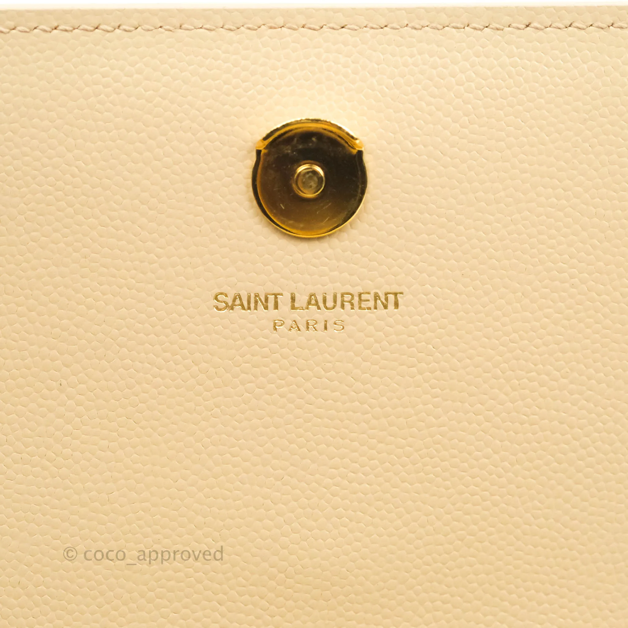 Saint Laurent Beige Kate Small Grained Leather Shoulder Bag Gold Hardware