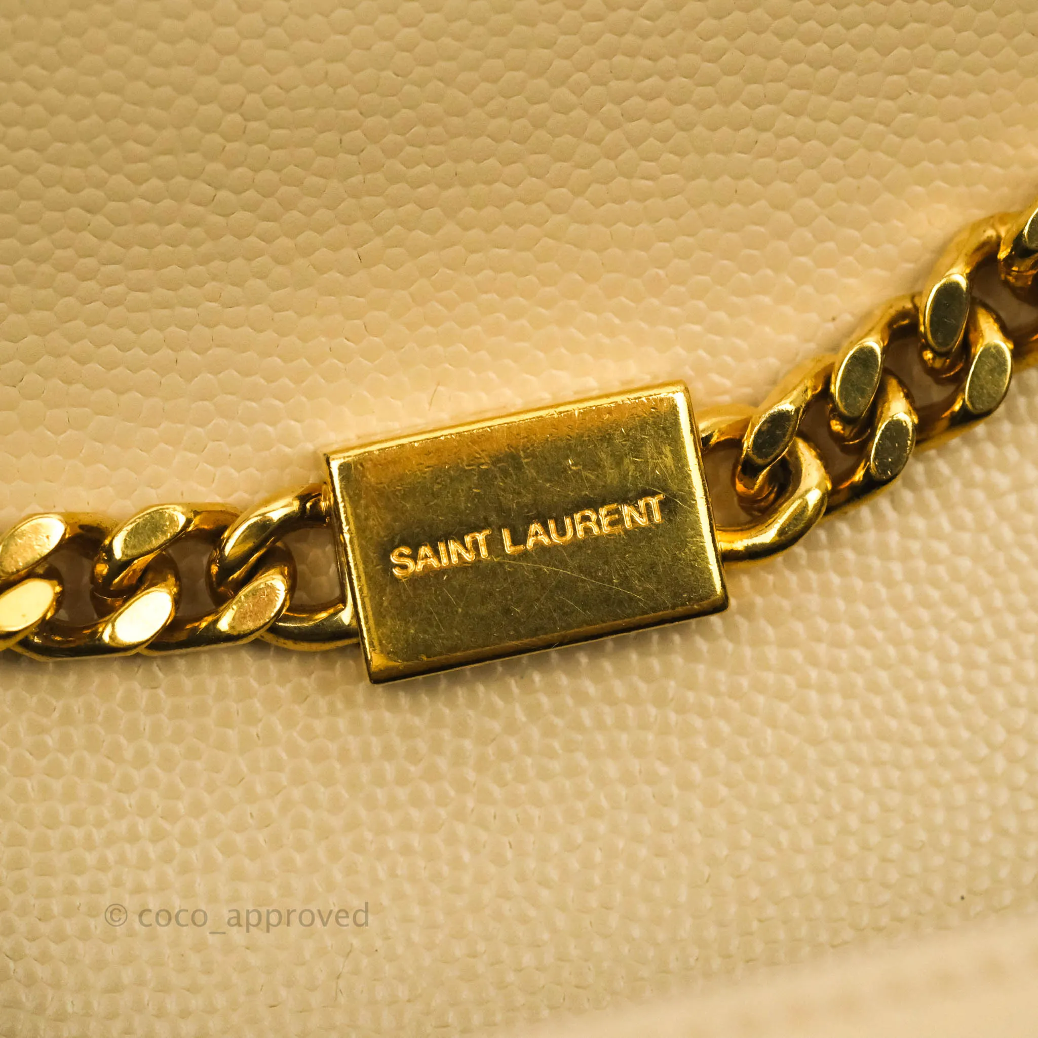 Saint Laurent Beige Kate Small Grained Leather Shoulder Bag Gold Hardware
