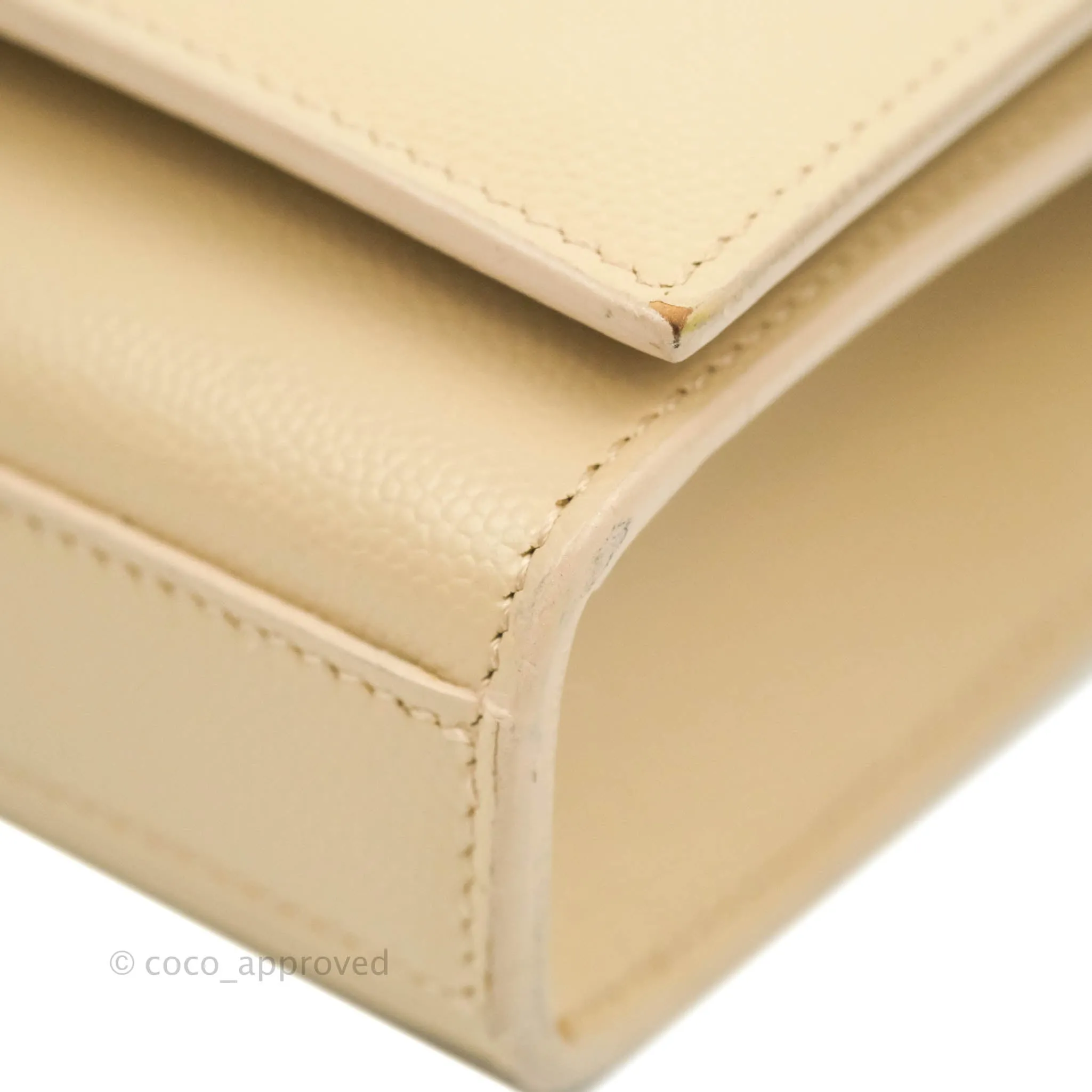 Saint Laurent Beige Kate Small Grained Leather Shoulder Bag Gold Hardware