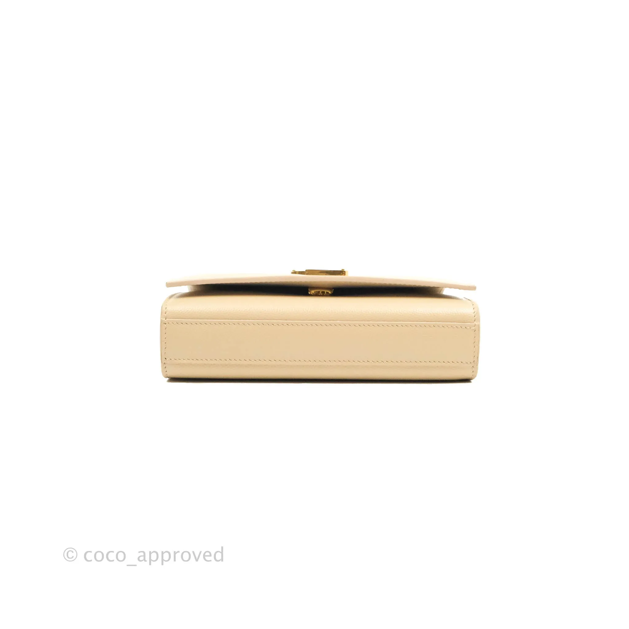 Saint Laurent Beige Kate Small Grained Leather Shoulder Bag Gold Hardware