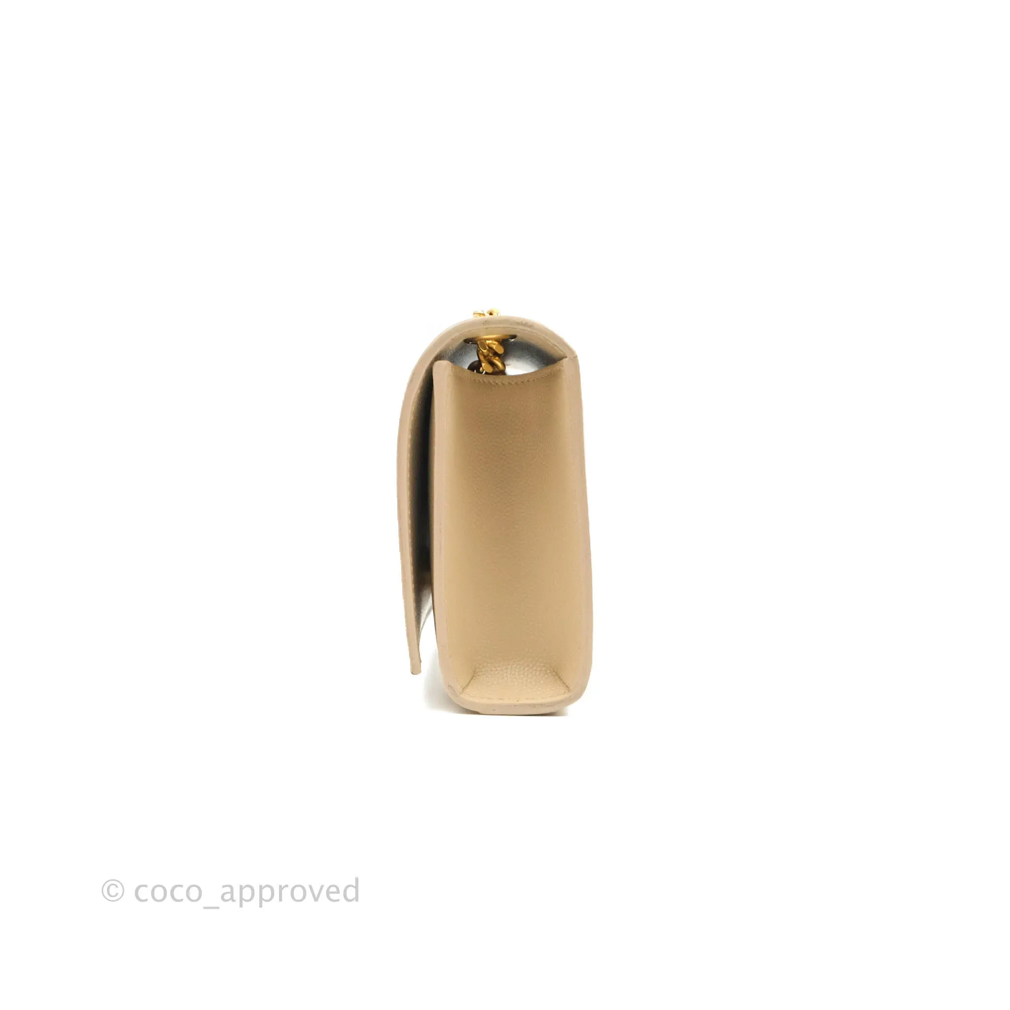 Saint Laurent Beige Kate Small Grained Leather Shoulder Bag Gold Hardware