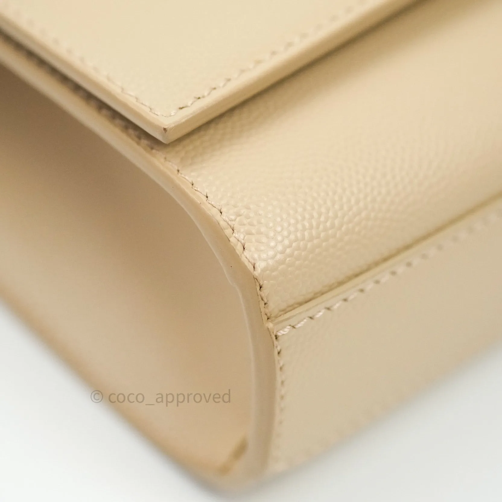 Saint Laurent Calfskin Medium Classic Monogram Kate Beige