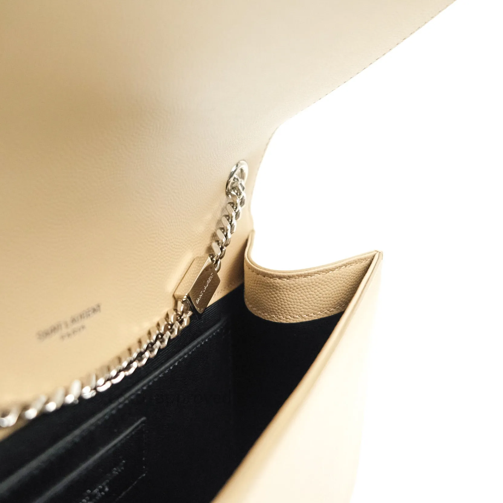 Saint Laurent Calfskin Medium Classic Monogram Kate Beige