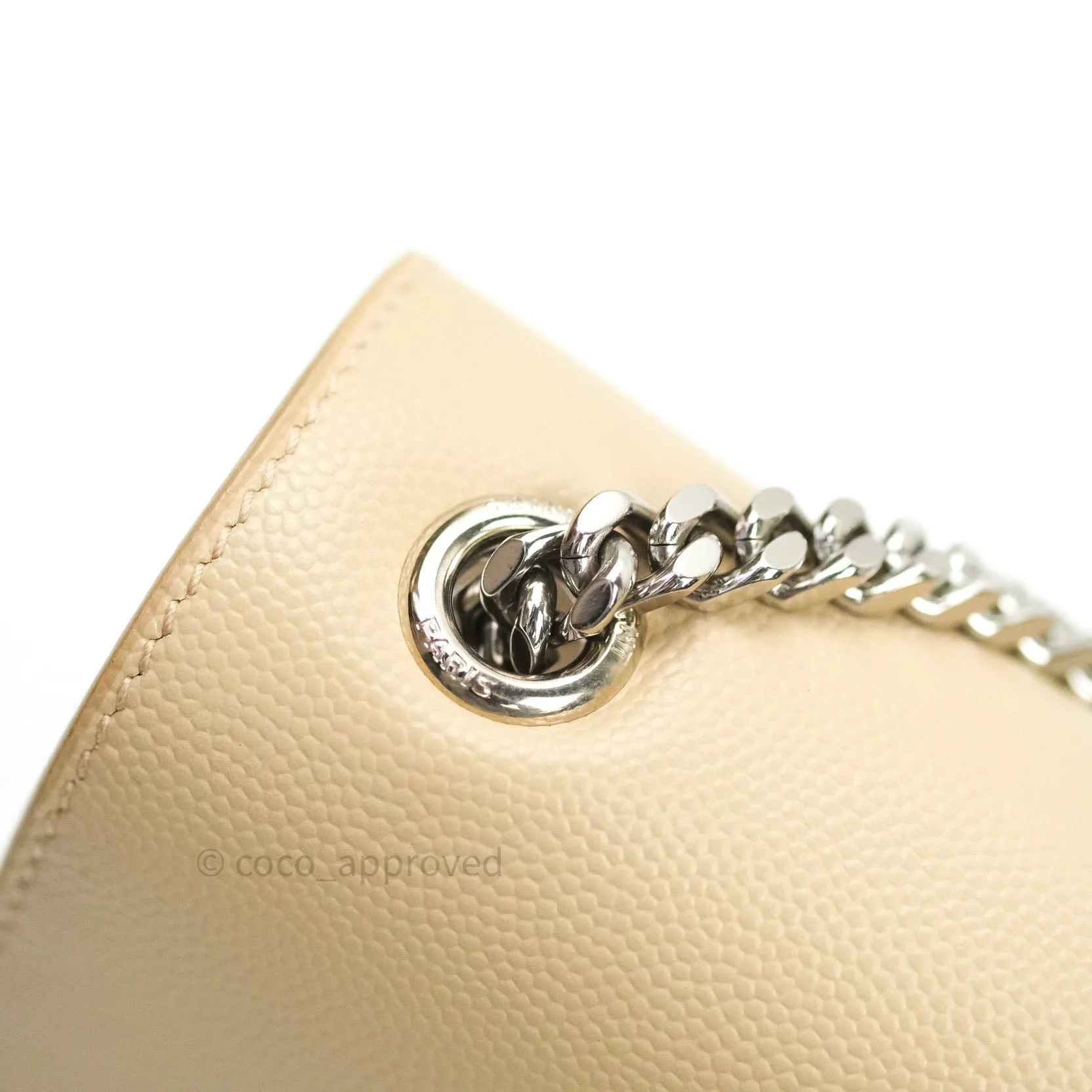 Saint Laurent Calfskin Medium Classic Monogram Kate Beige