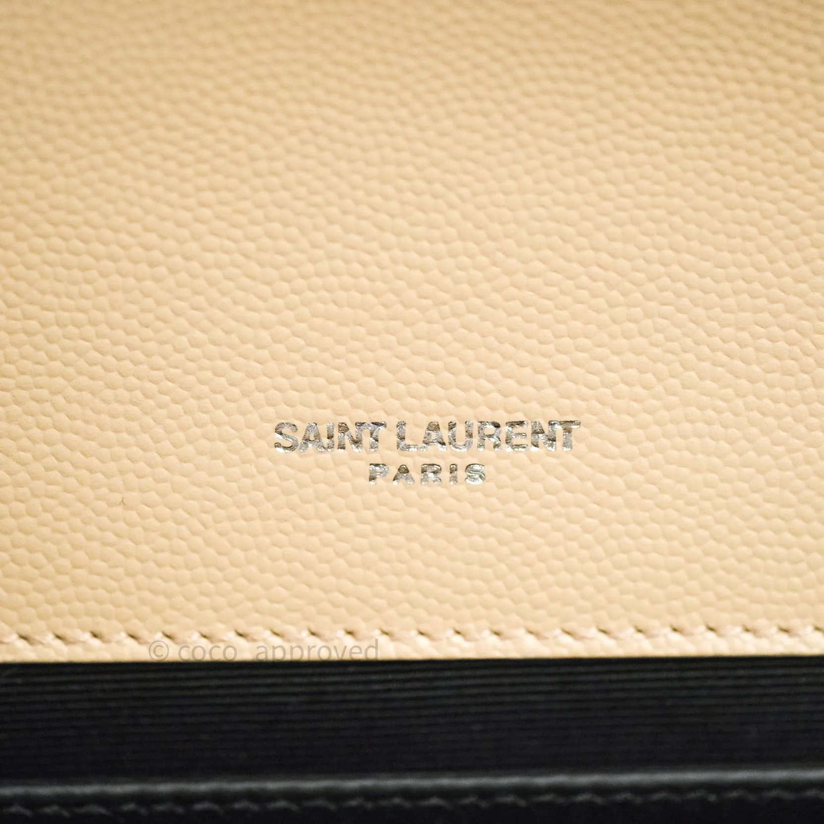 Saint Laurent Calfskin Medium Classic Monogram Kate Beige