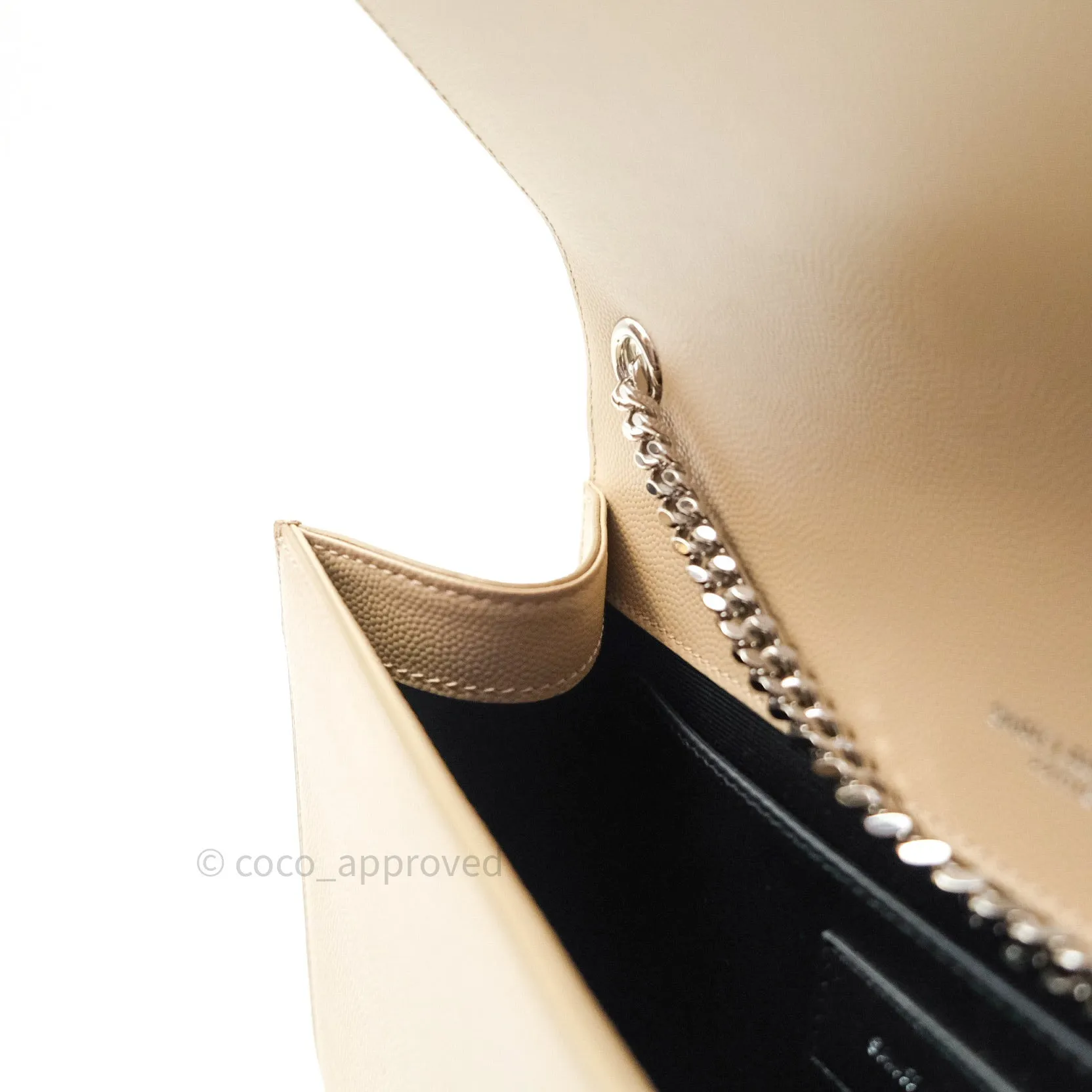 Saint Laurent Calfskin Medium Classic Monogram Kate Beige