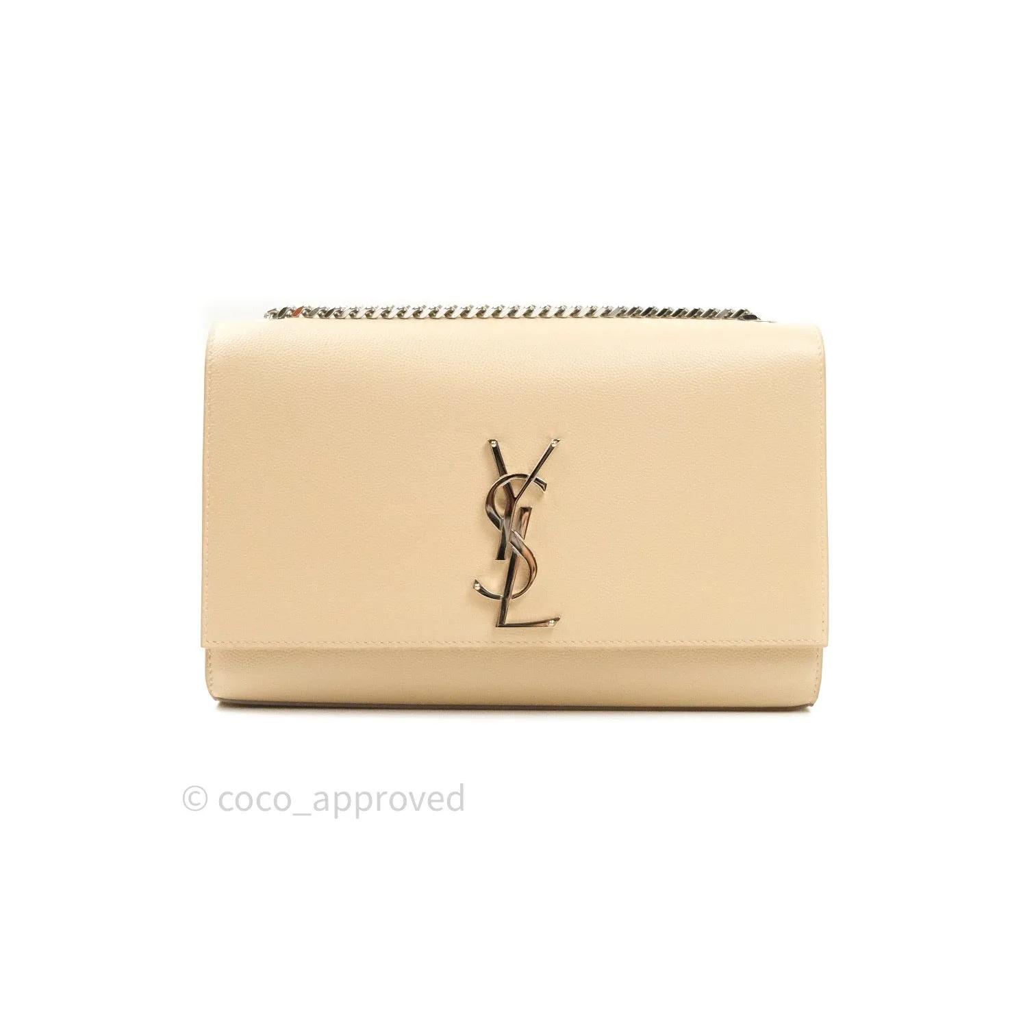 Saint Laurent Calfskin Medium Classic Monogram Kate Beige