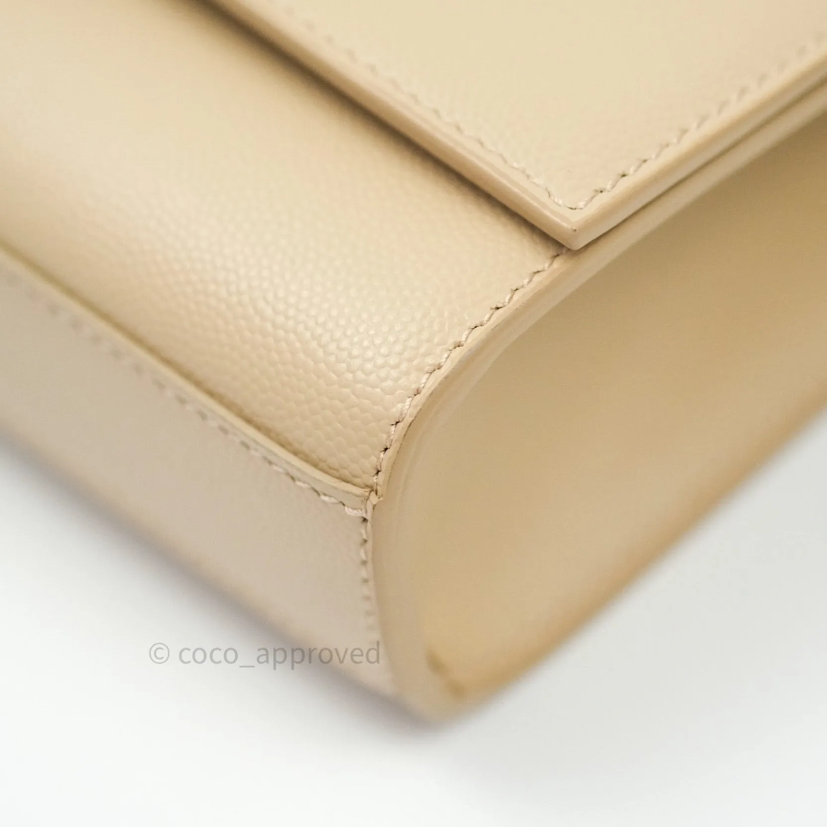 Saint Laurent Calfskin Medium Classic Monogram Kate Beige