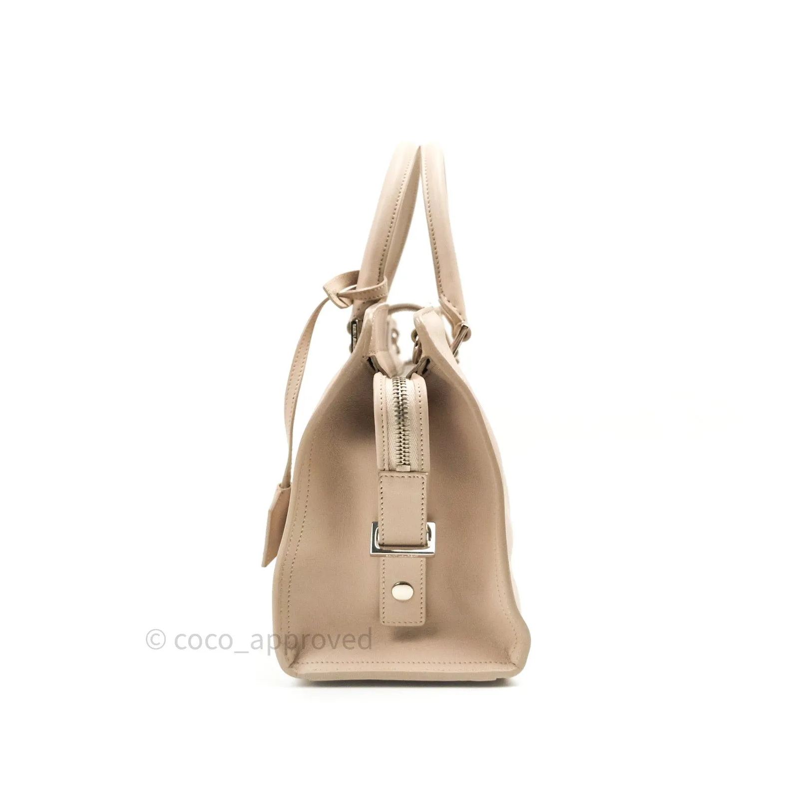 Saint Laurent Calfskin Monogram Baby Cabas Pale Pink Silver Hardware