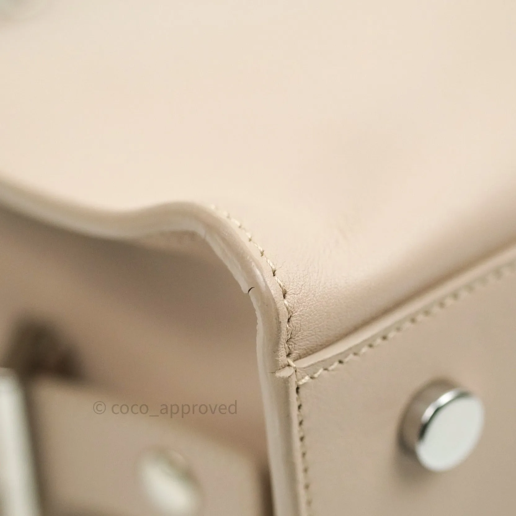 Saint Laurent Calfskin Monogram Baby Cabas Pale Pink Silver Hardware