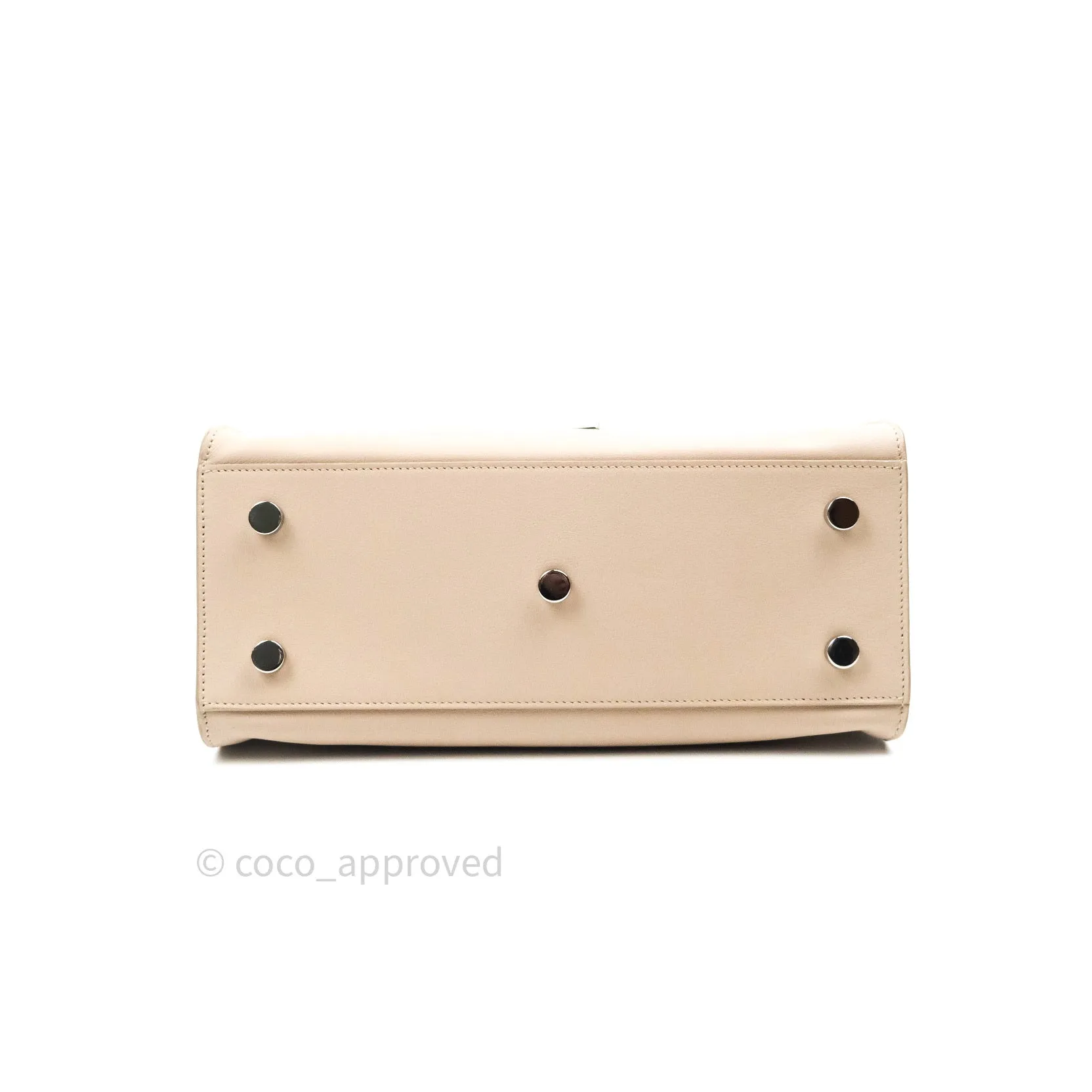 Saint Laurent Calfskin Monogram Baby Cabas Pale Pink Silver Hardware