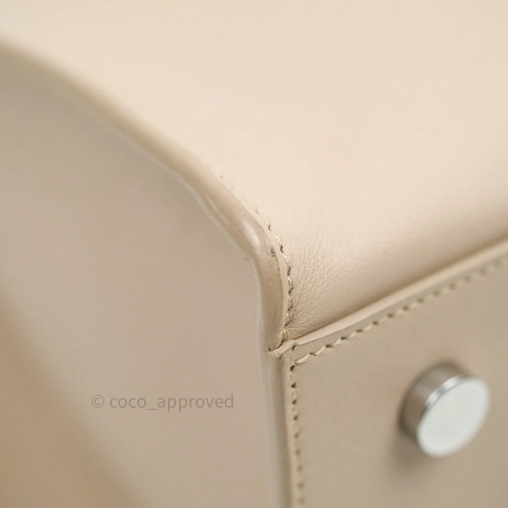 Saint Laurent Calfskin Monogram Baby Cabas Pale Pink Silver Hardware