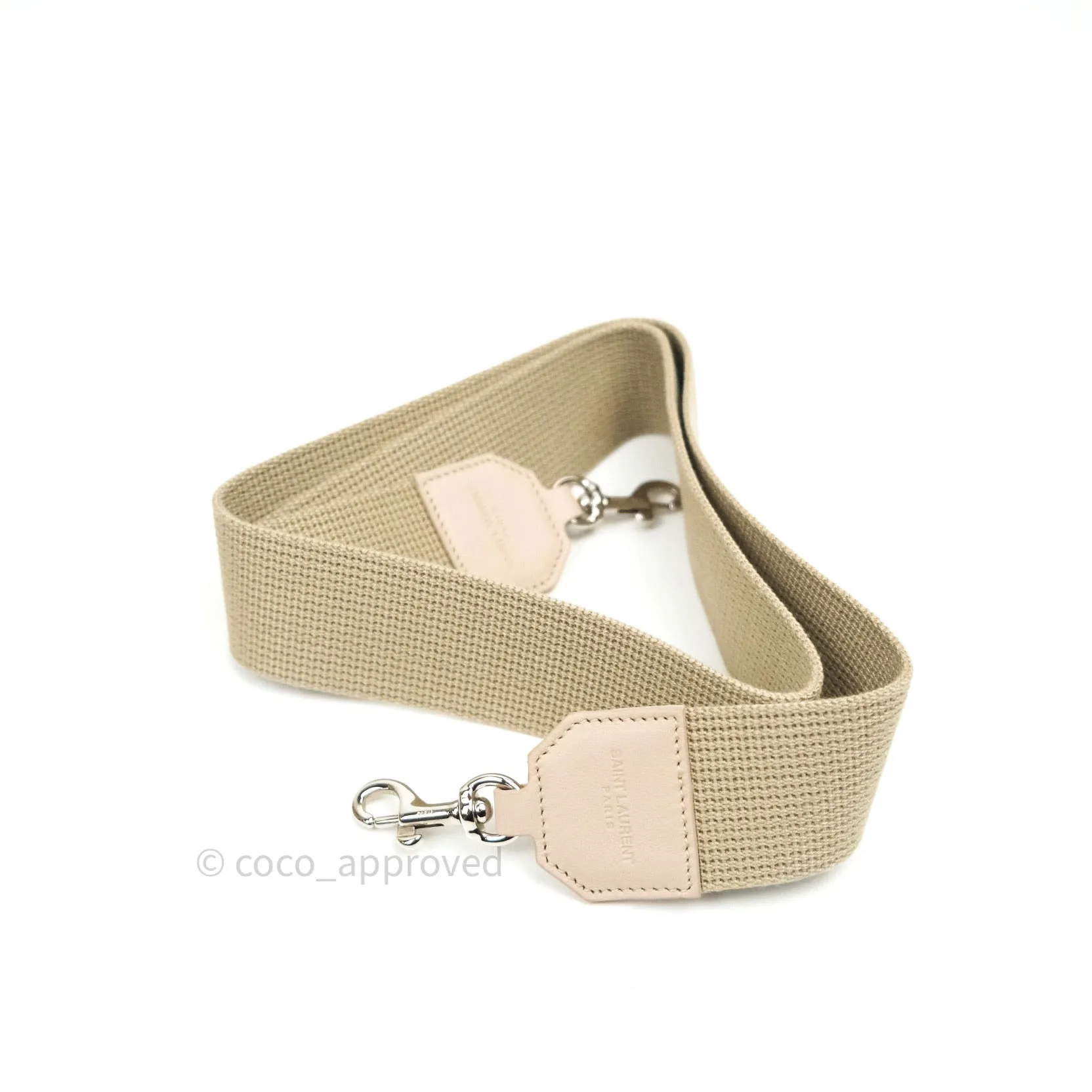 Saint Laurent Calfskin Monogram Baby Cabas Pale Pink Silver Hardware