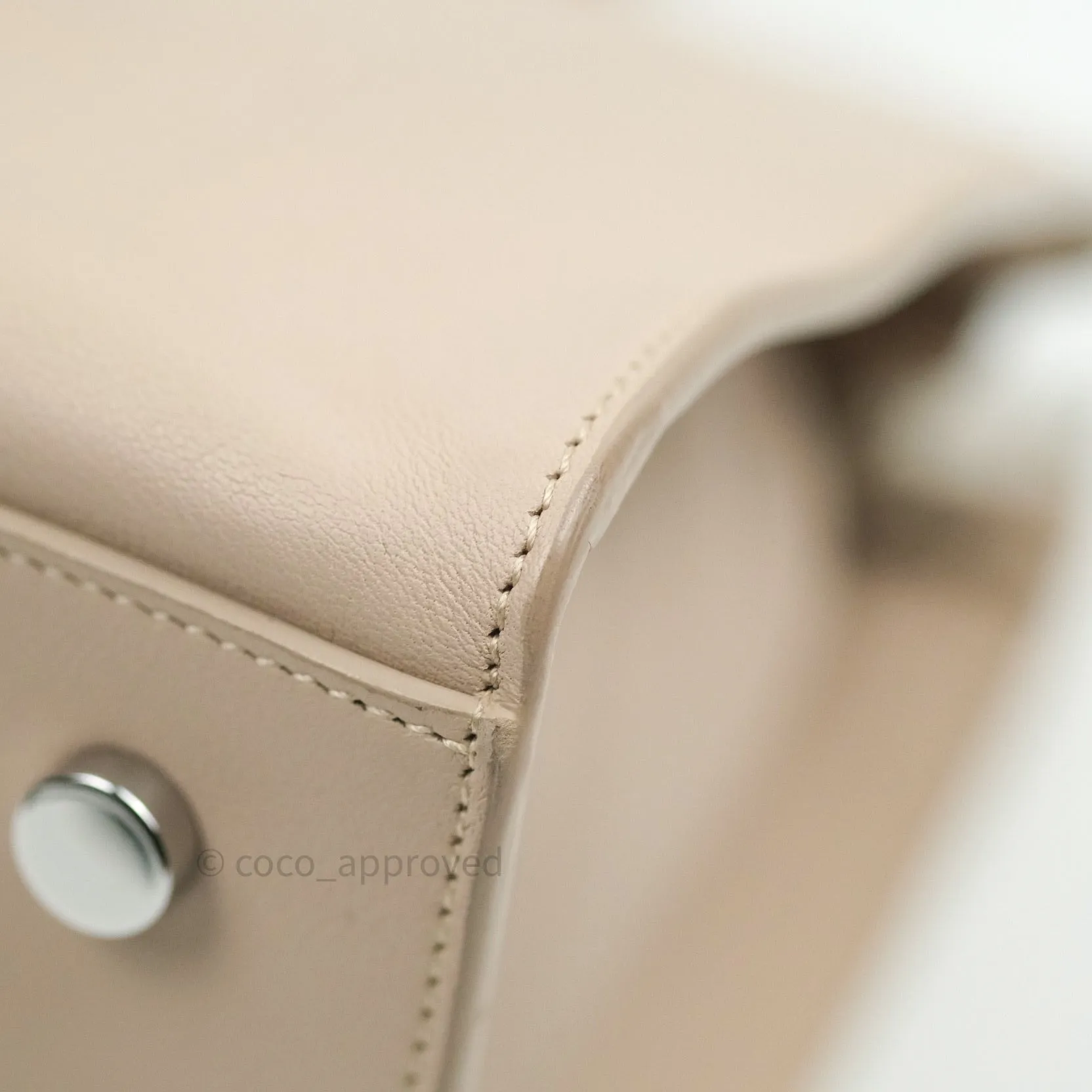 Saint Laurent Calfskin Monogram Baby Cabas Pale Pink Silver Hardware