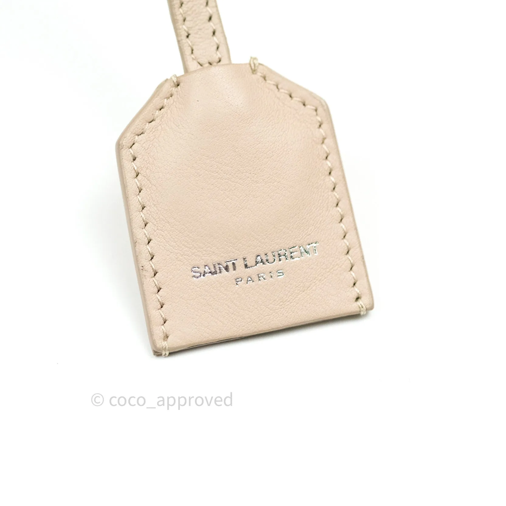 Saint Laurent Calfskin Monogram Baby Cabas Pale Pink Silver Hardware