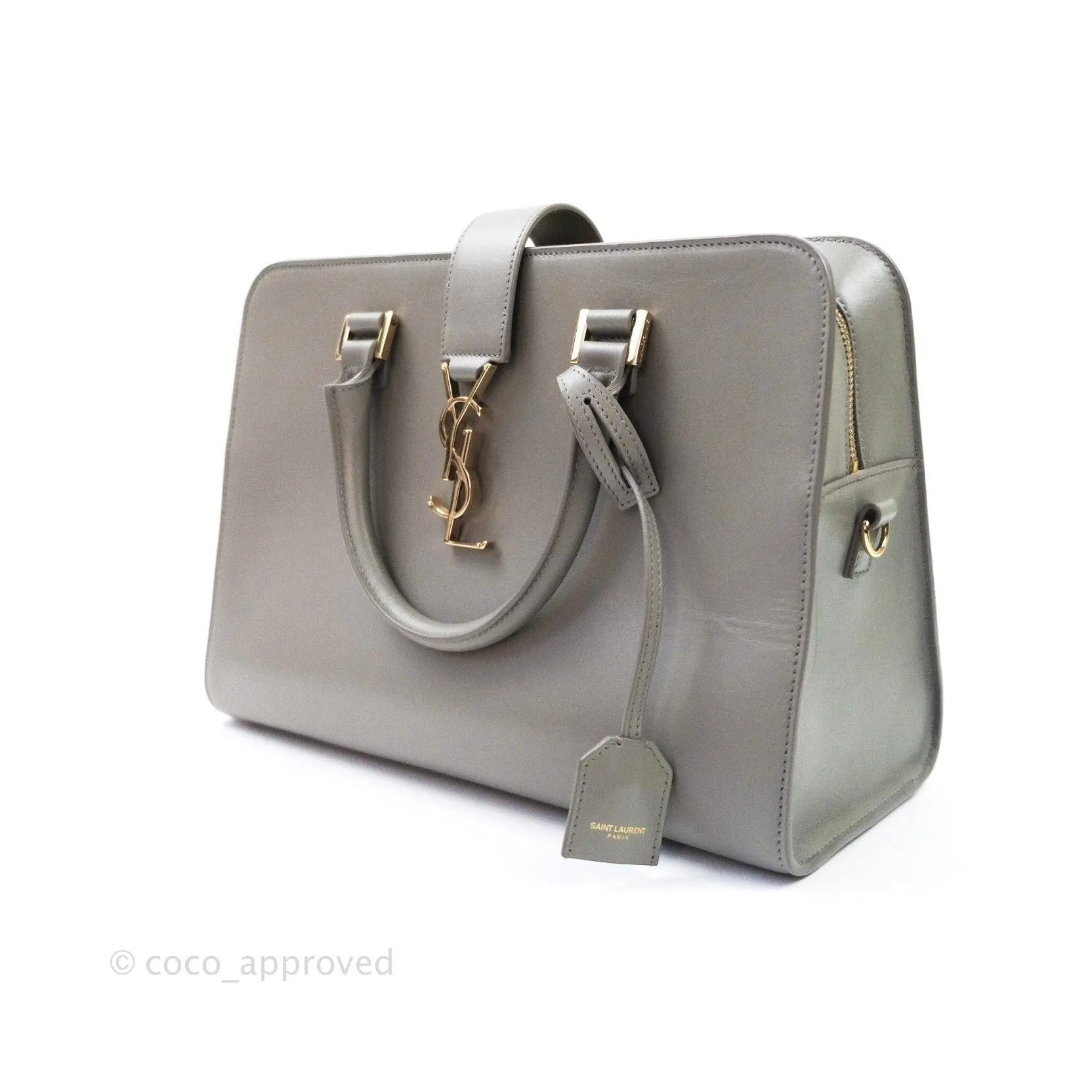 Saint Laurent Calfskin Monogram Cabas Fog