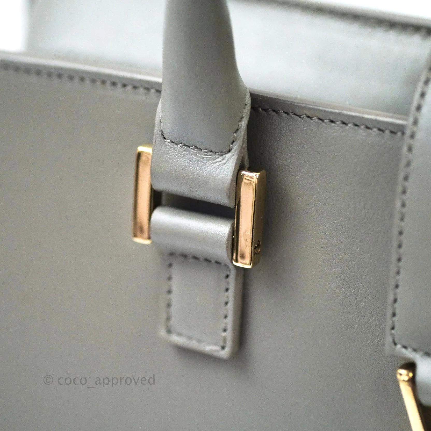 Saint Laurent Calfskin Monogram Cabas Fog