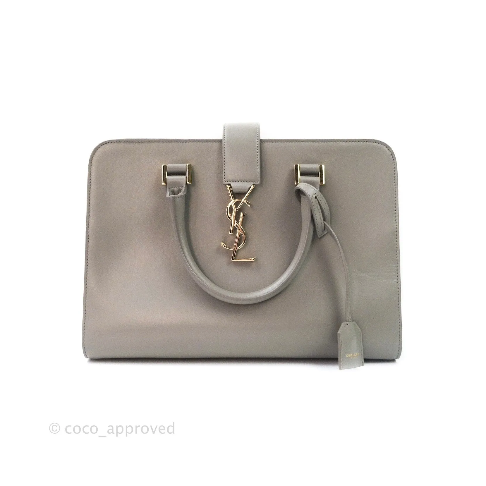 Saint Laurent Calfskin Monogram Cabas Fog