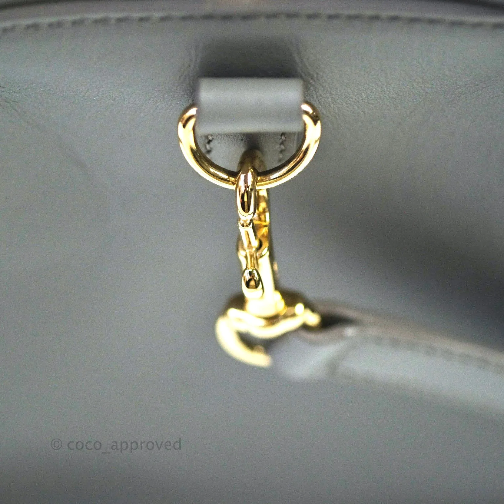 Saint Laurent Calfskin Monogram Cabas Fog
