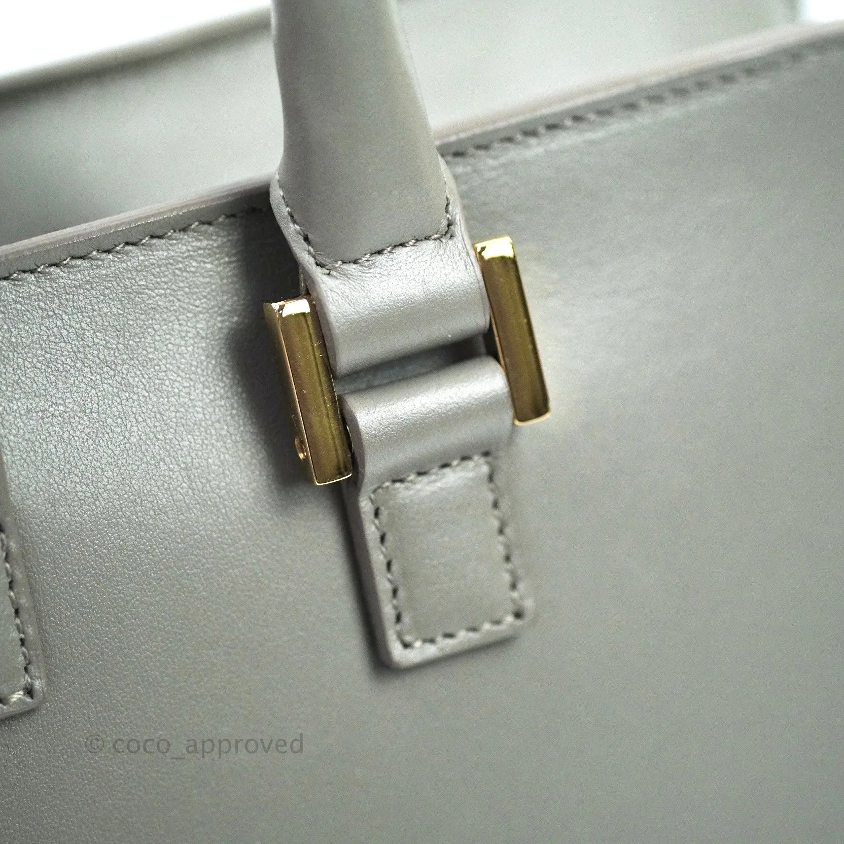 Saint Laurent Calfskin Monogram Cabas Fog