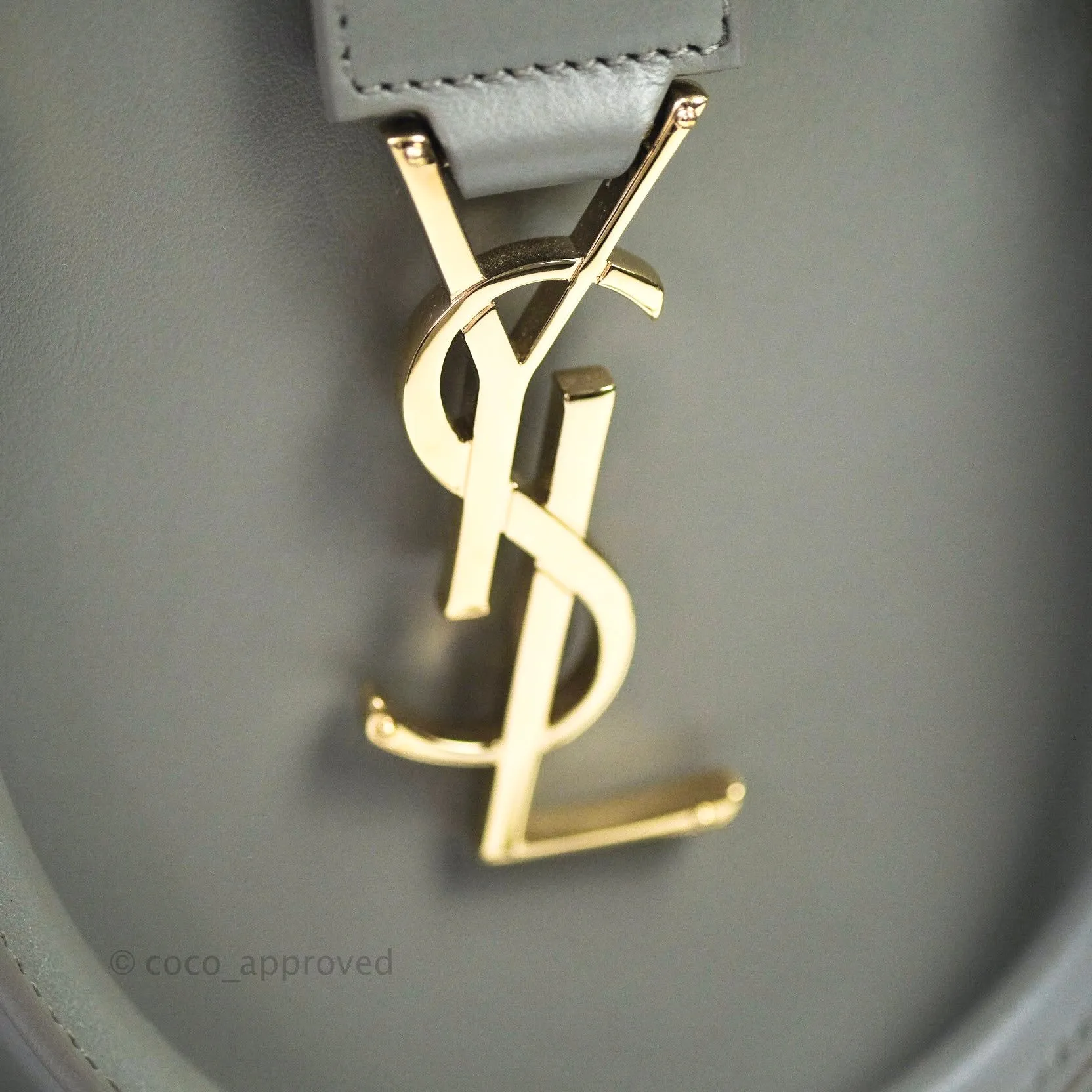 Saint Laurent Calfskin Monogram Cabas Fog