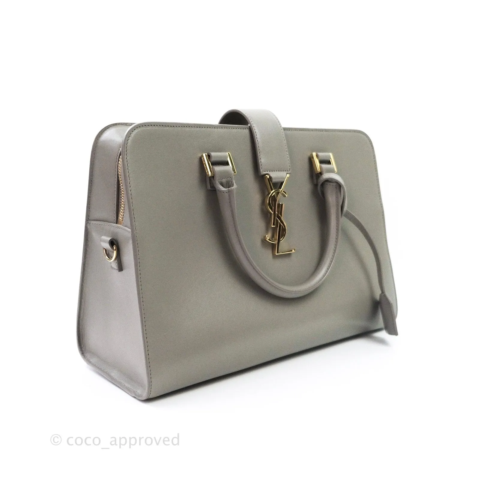 Saint Laurent Calfskin Monogram Cabas Fog