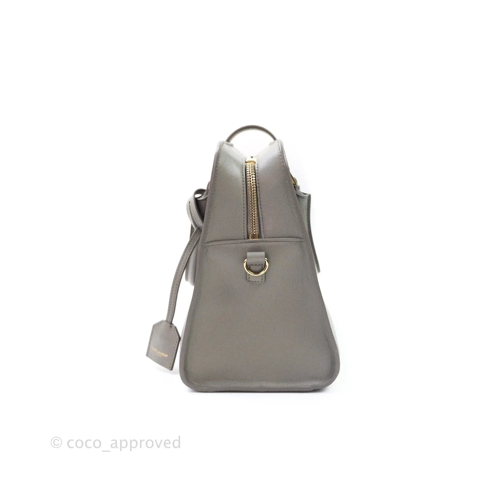 Saint Laurent Calfskin Monogram Cabas Fog