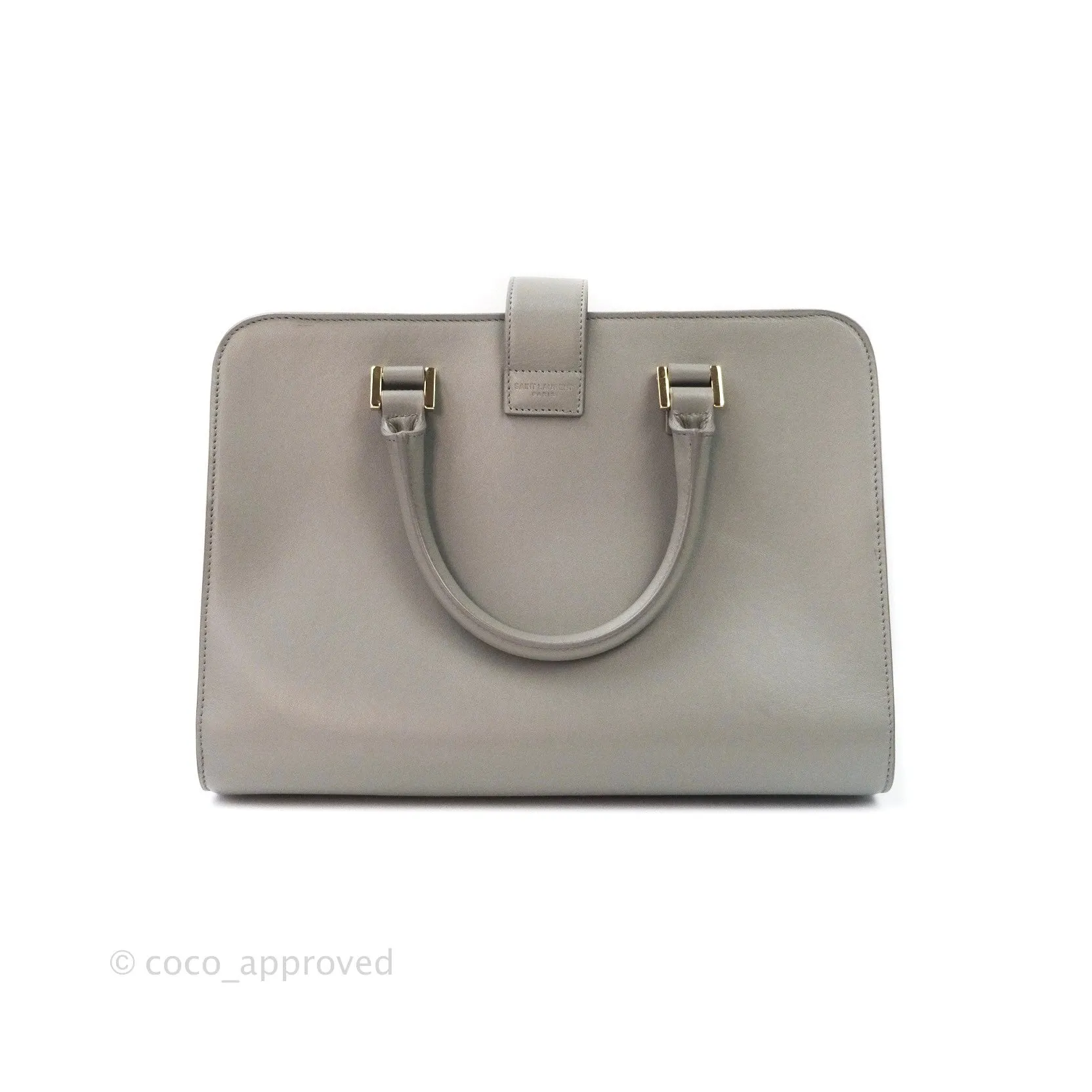 Saint Laurent Calfskin Monogram Cabas Fog