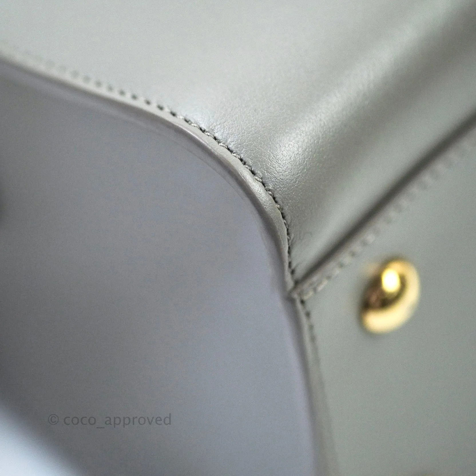 Saint Laurent Calfskin Monogram Cabas Fog