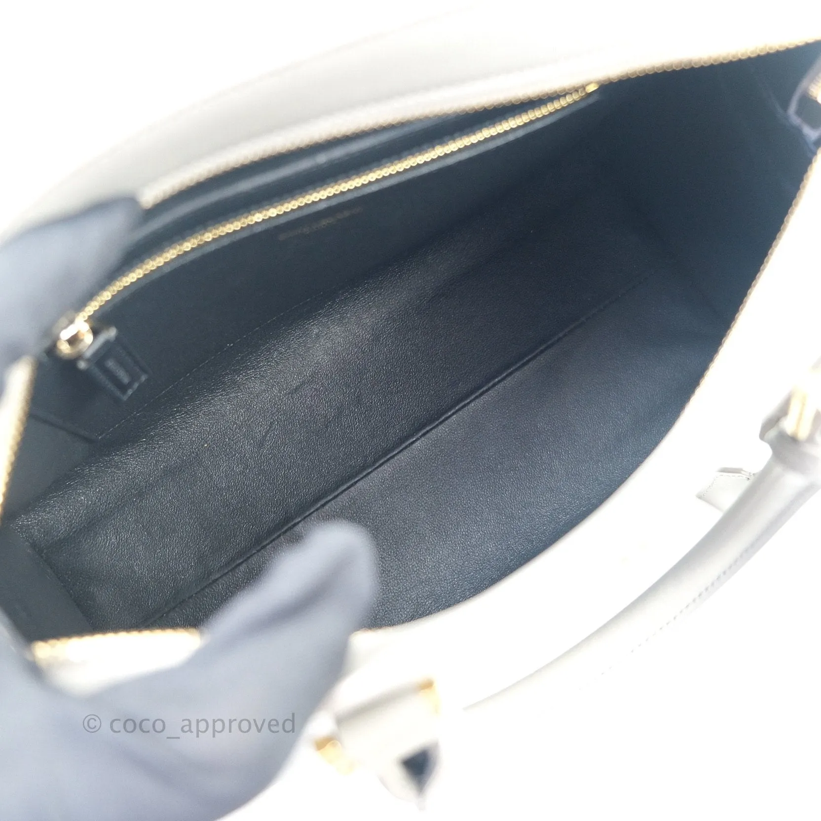 Saint Laurent Calfskin Monogram Cabas Fog