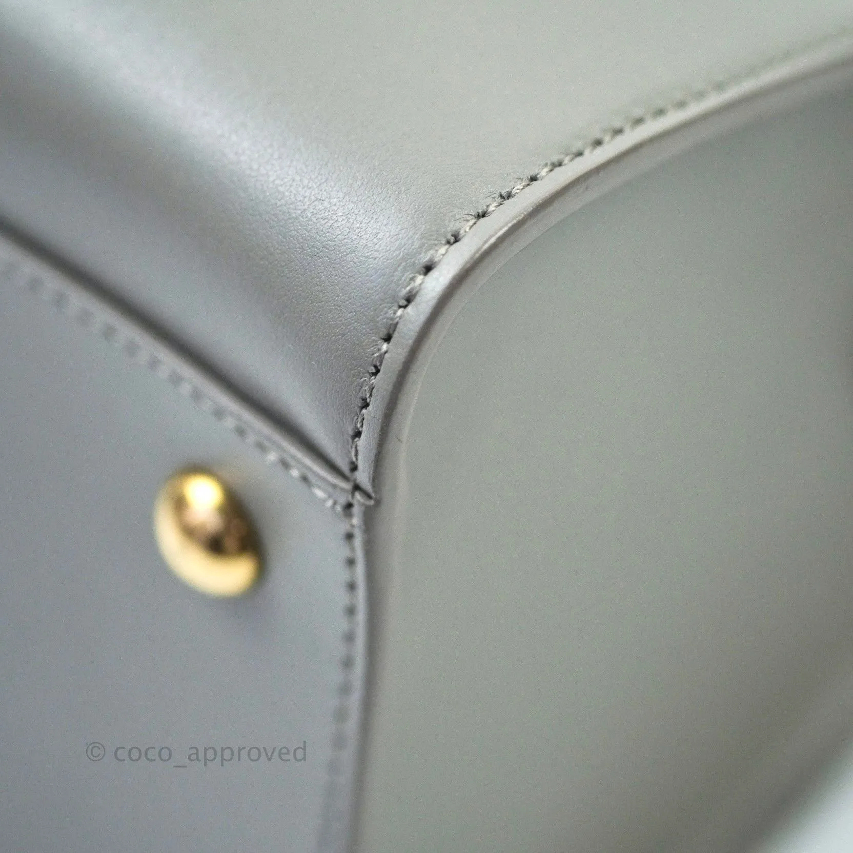Saint Laurent Calfskin Monogram Cabas Fog