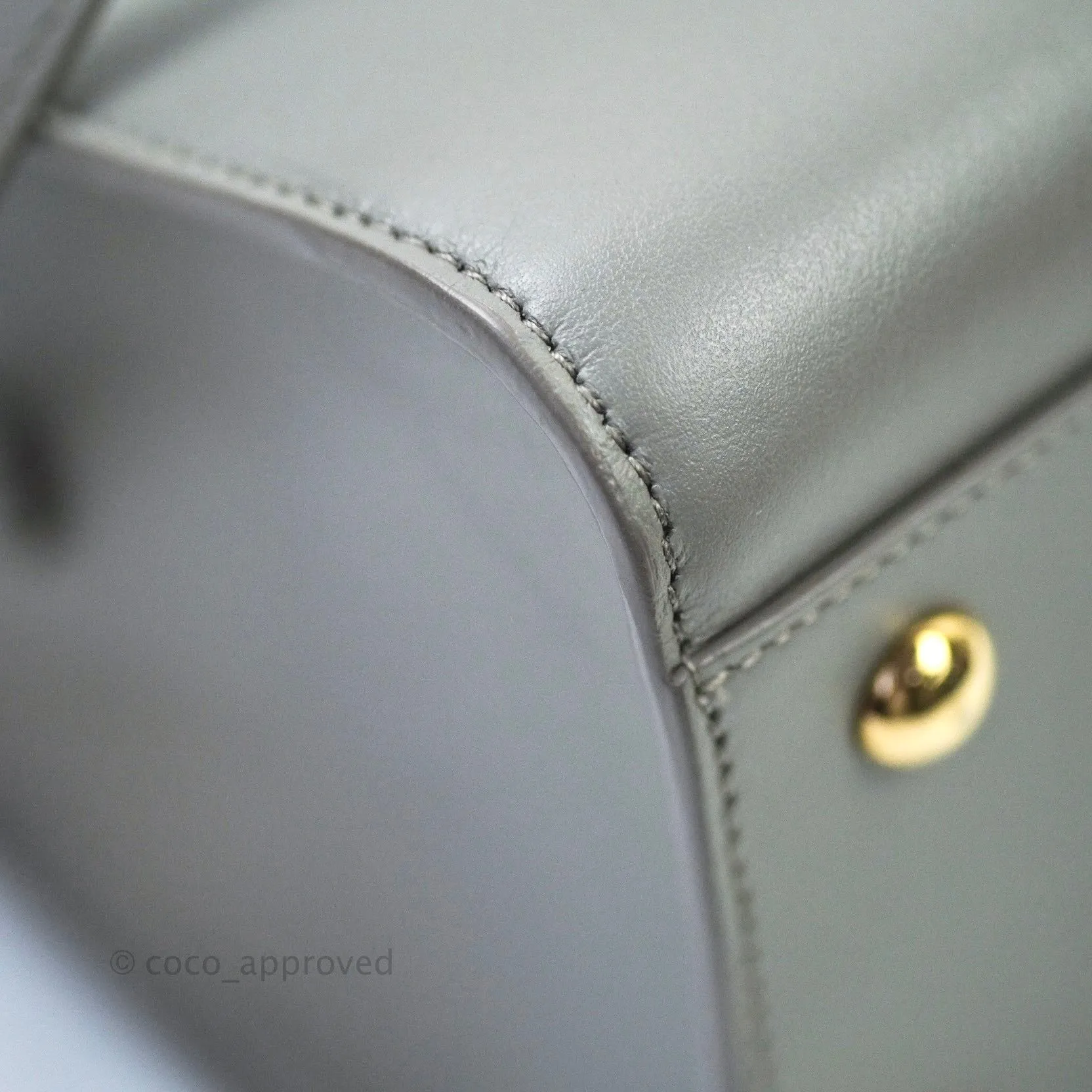 Saint Laurent Calfskin Monogram Cabas Fog
