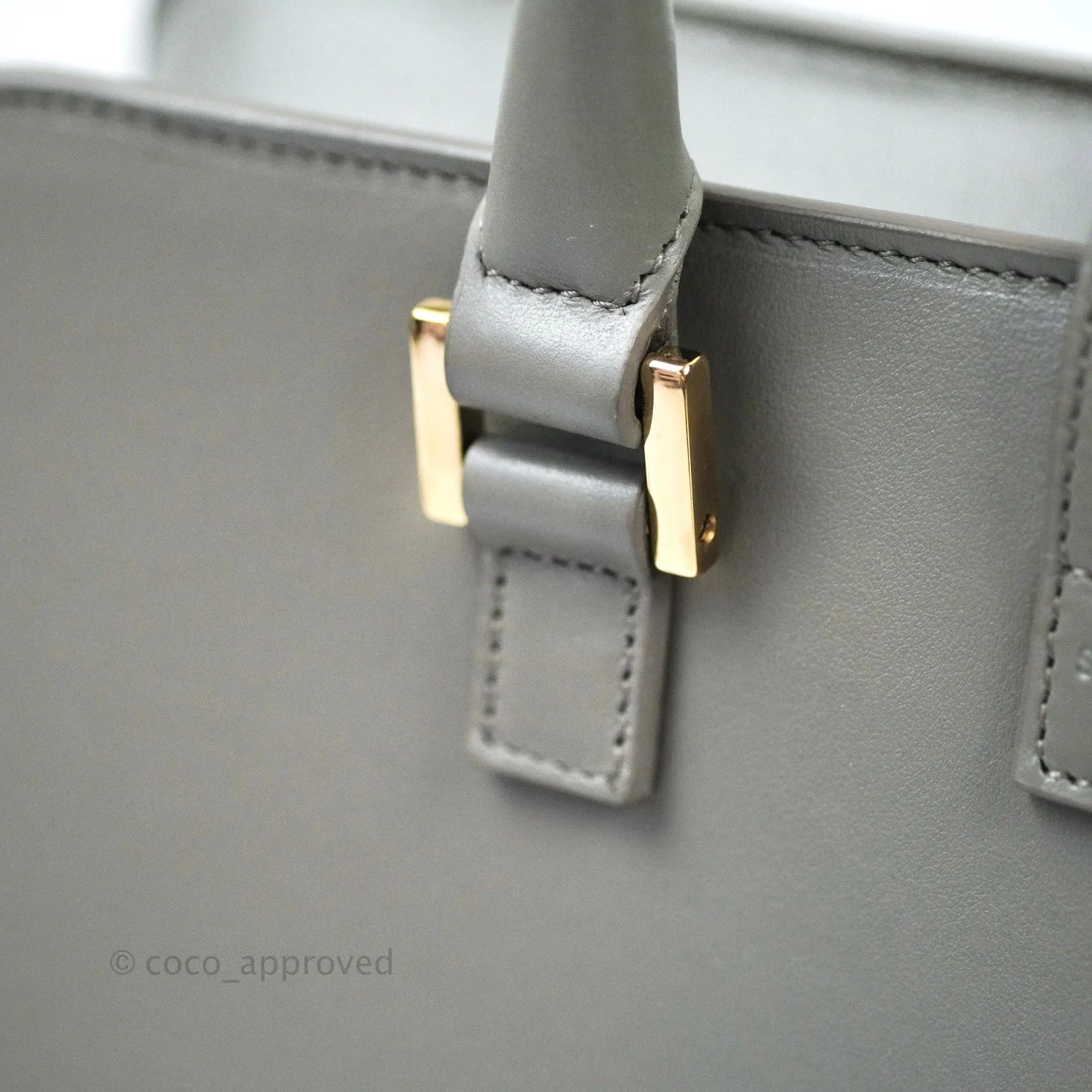 Saint Laurent Calfskin Monogram Cabas Fog