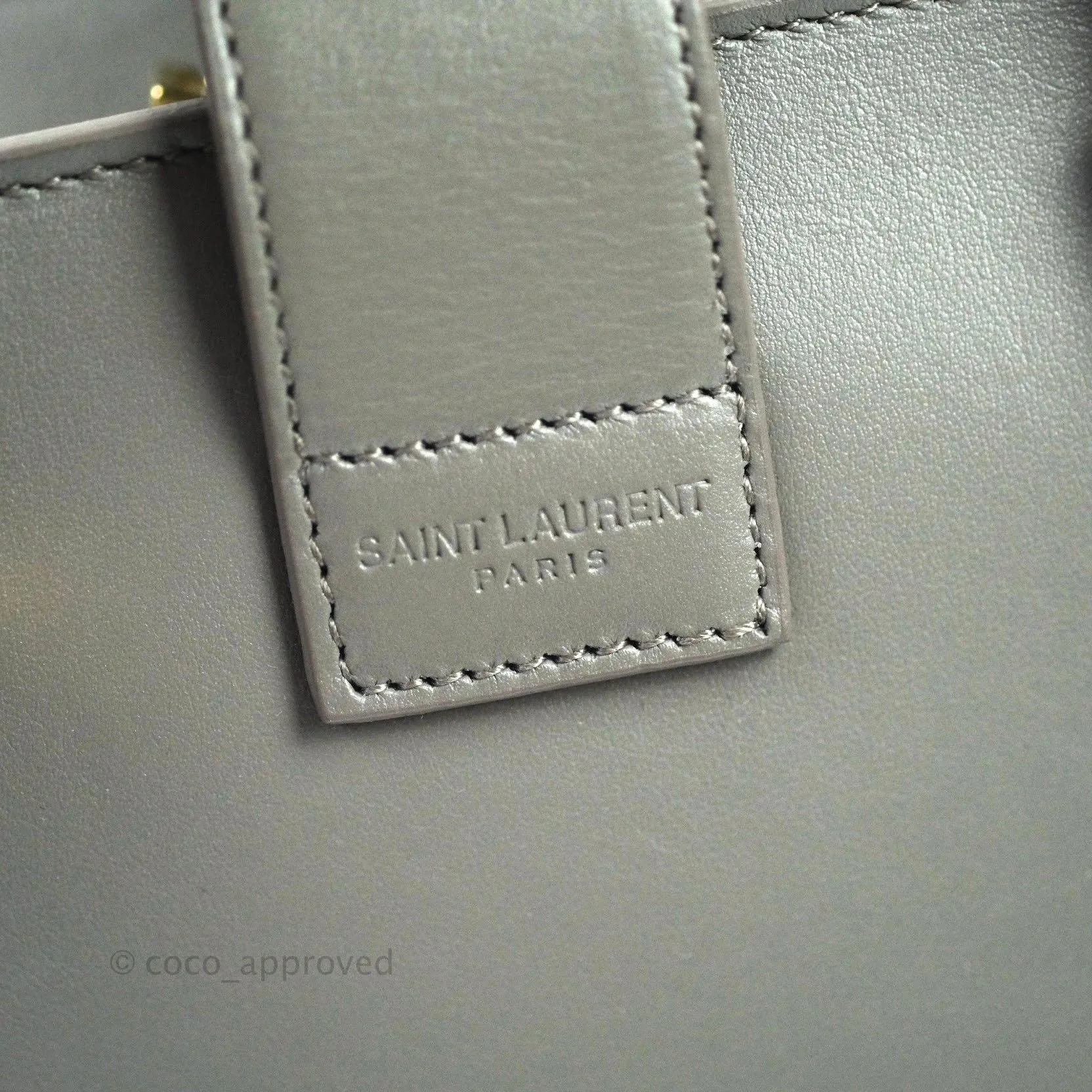 Saint Laurent Calfskin Monogram Cabas Fog