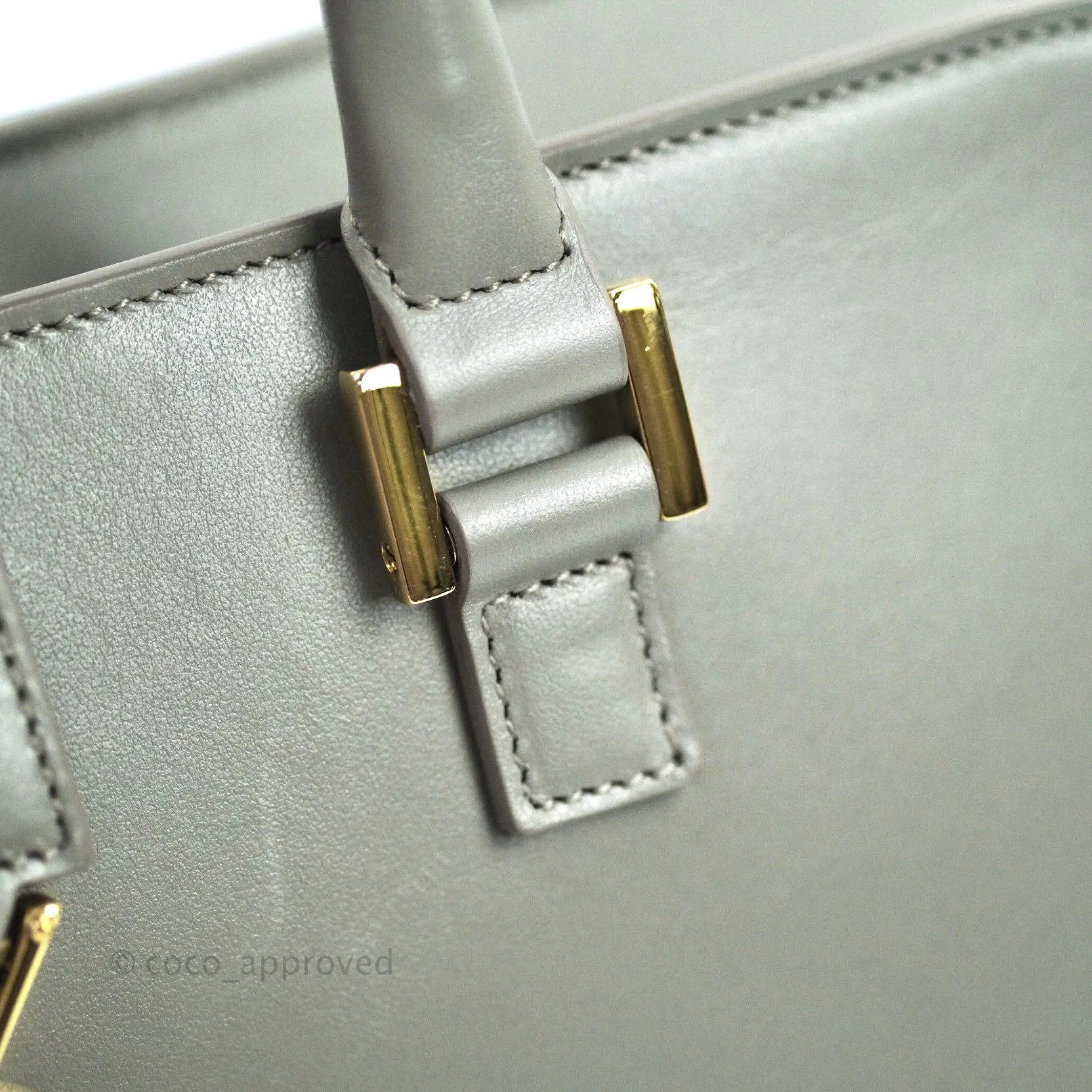 Saint Laurent Calfskin Monogram Cabas Fog