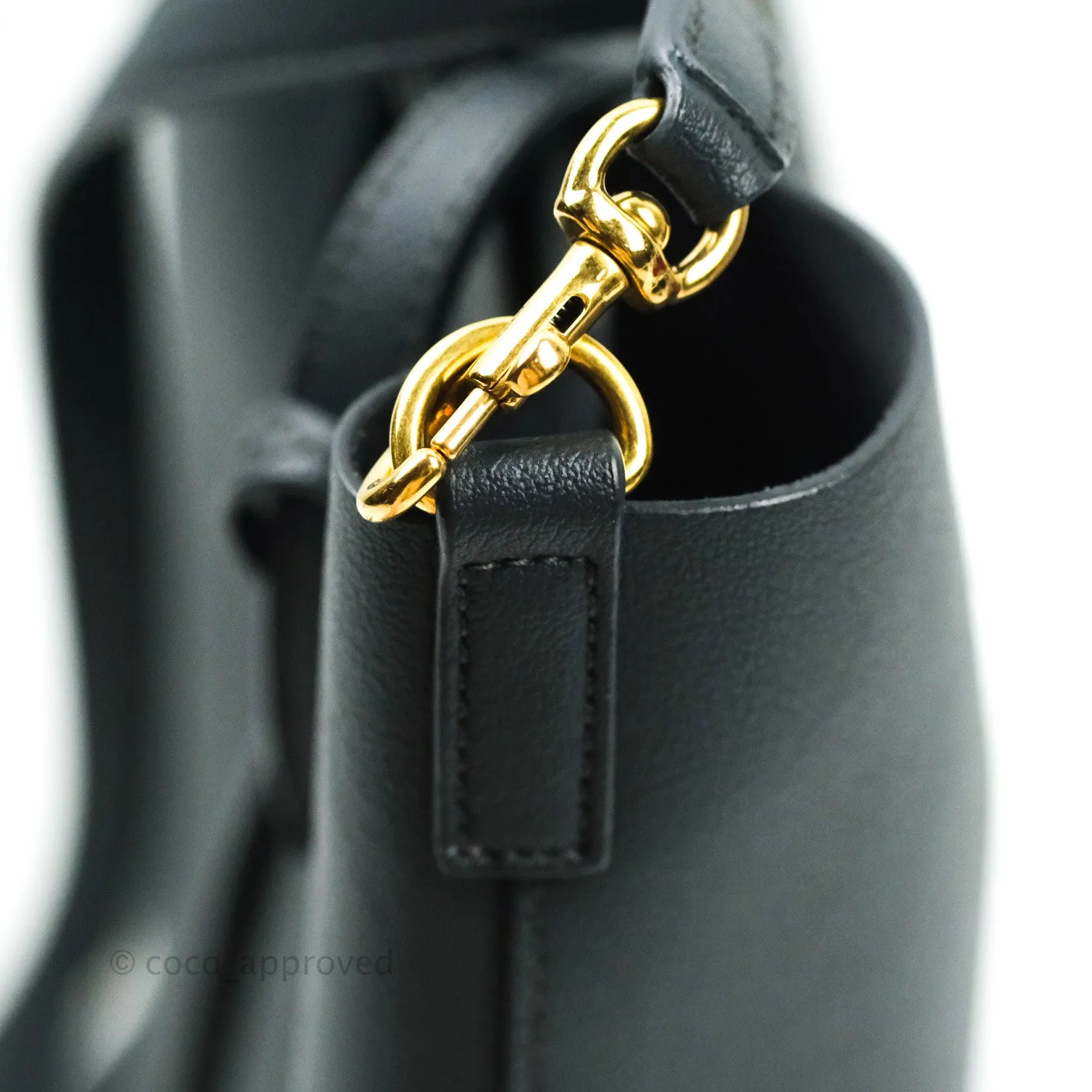 Saint Laurent Calfskin Shopping Tote Bag Dark Grey