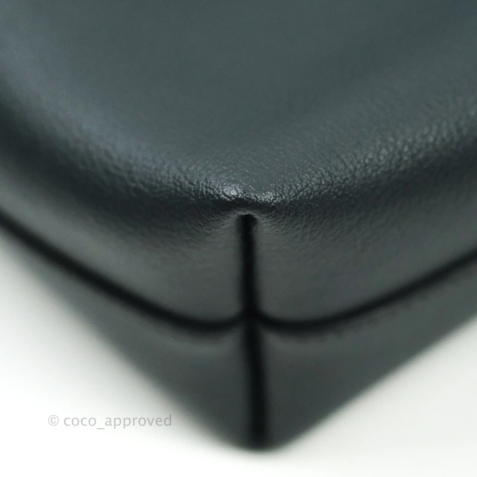 Saint Laurent Calfskin Shopping Tote Bag Dark Grey