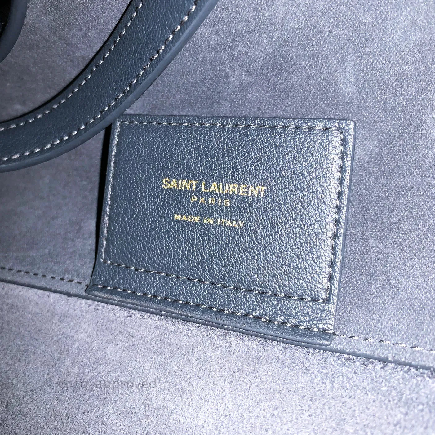 Saint Laurent Calfskin Shopping Tote Bag Dark Grey
